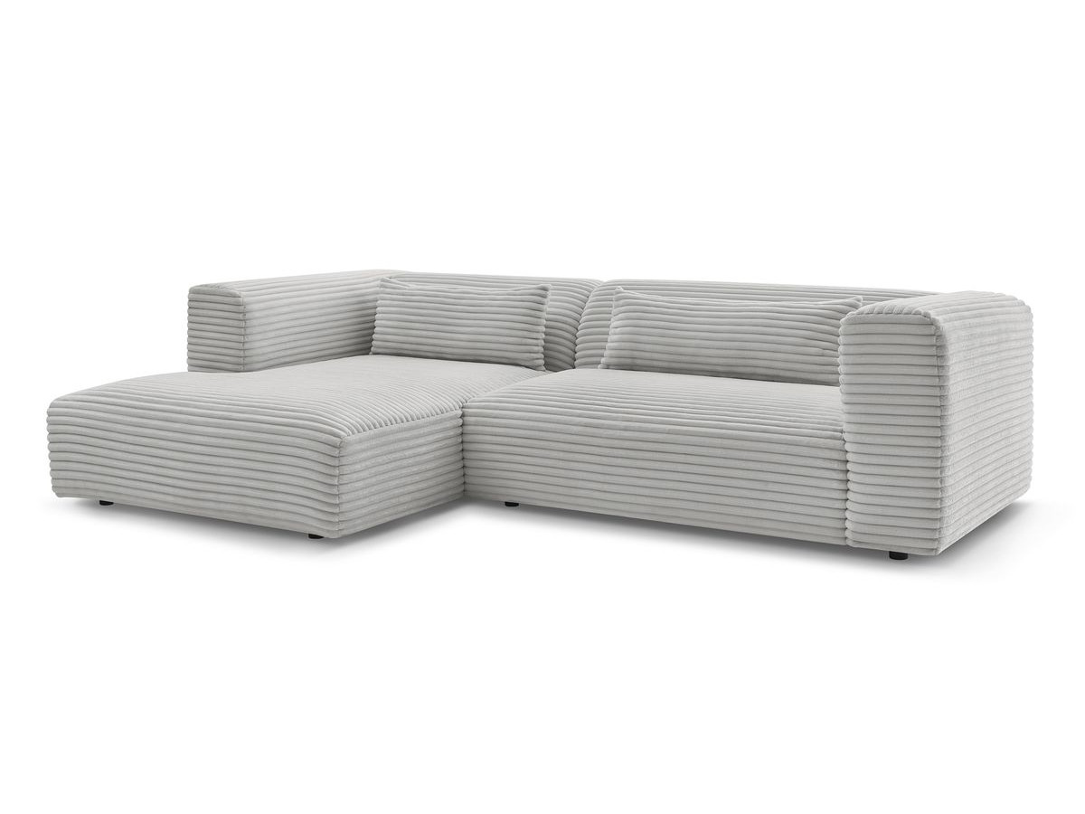 Bobochic Harry Ecksofa Breitcord weich Hellgrau Ecke links