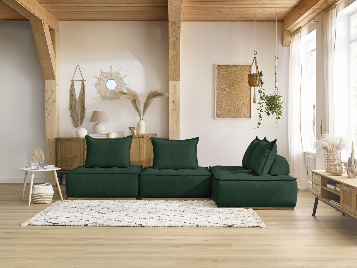Bobochic Elisa Ecksofa Strukturstoff Grün