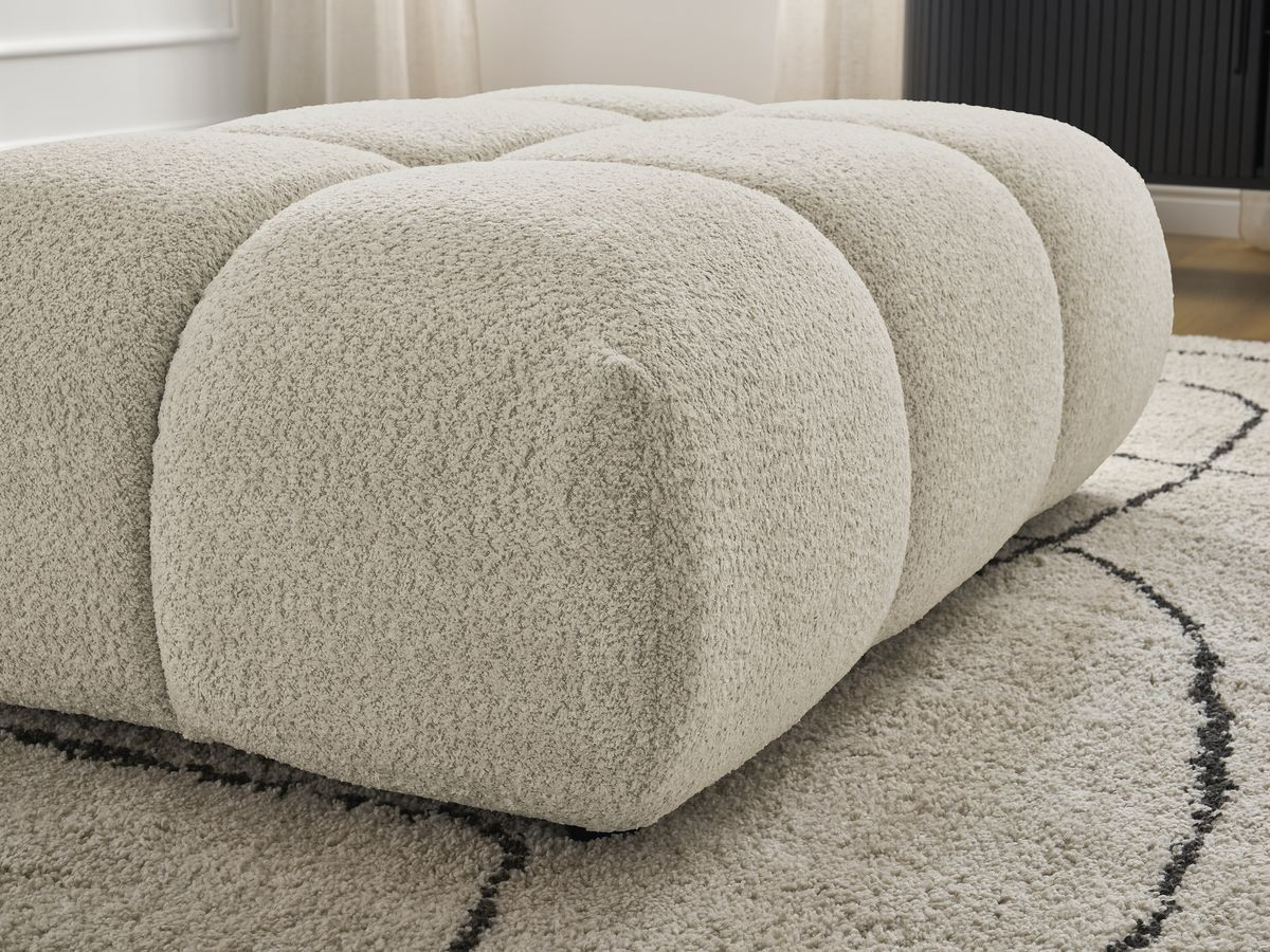 Bobochic Alya Pouf Bouclé-Stoff Beige