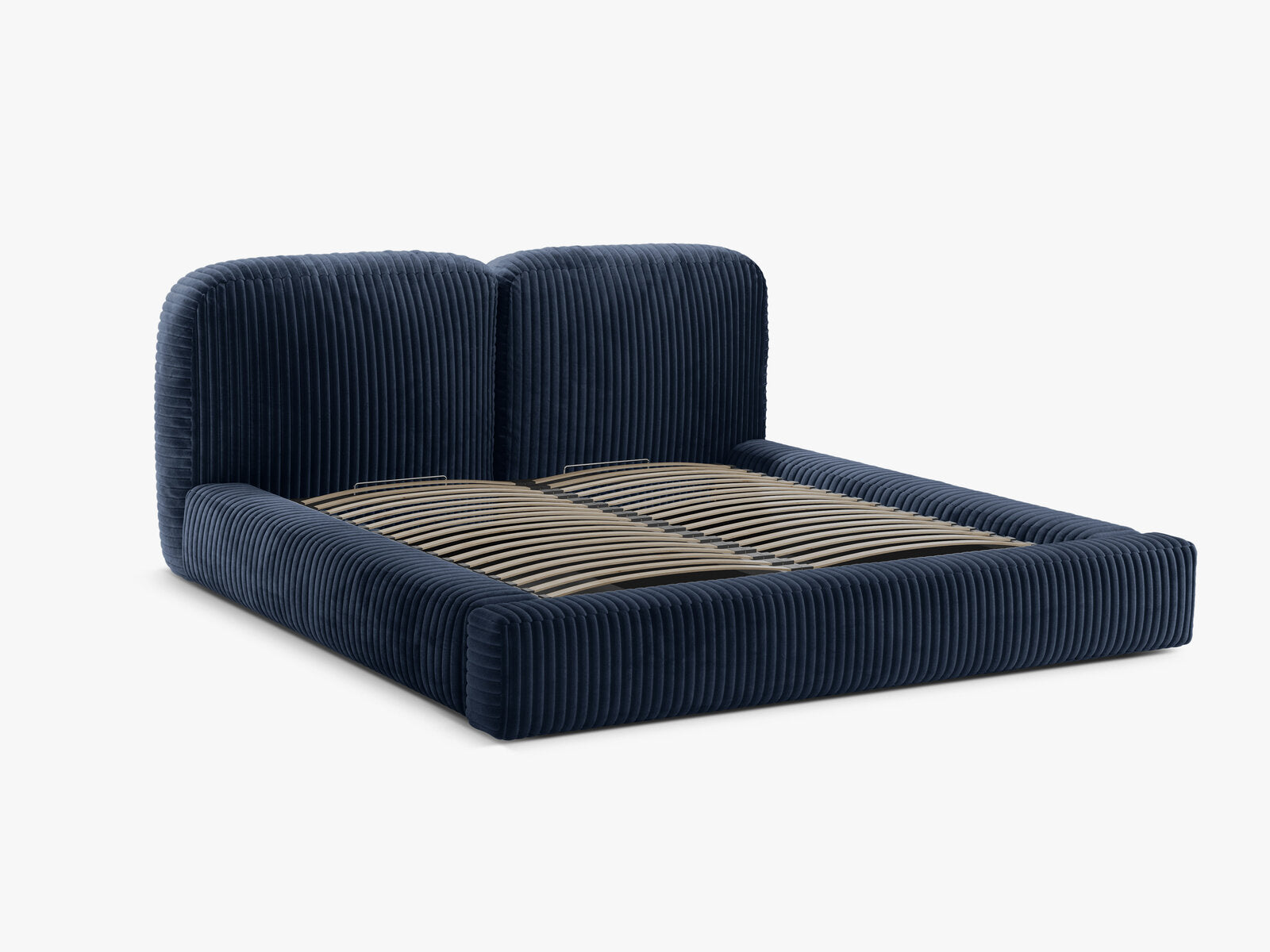 Micadoni Stauraumbett mit Kopfteil Martina Kord Tilia Marineblau 160x200