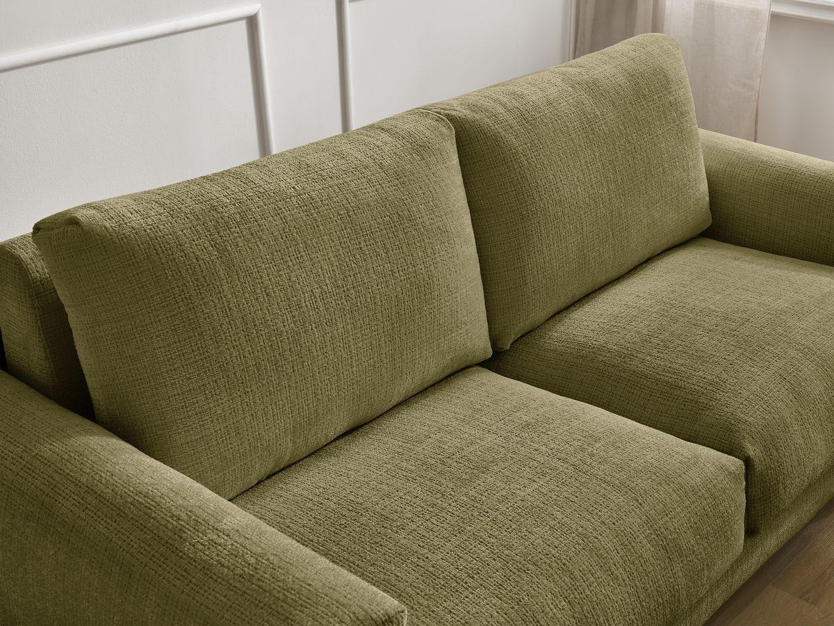 Bobochic Cocoone Schlafsofa 3-Sitzer Strukturstoff Grün, Liegefläche 160 × 200 cm