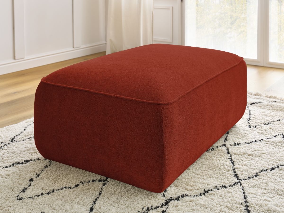 Bobochic Zephyr Pouf Strukturstoff Orange