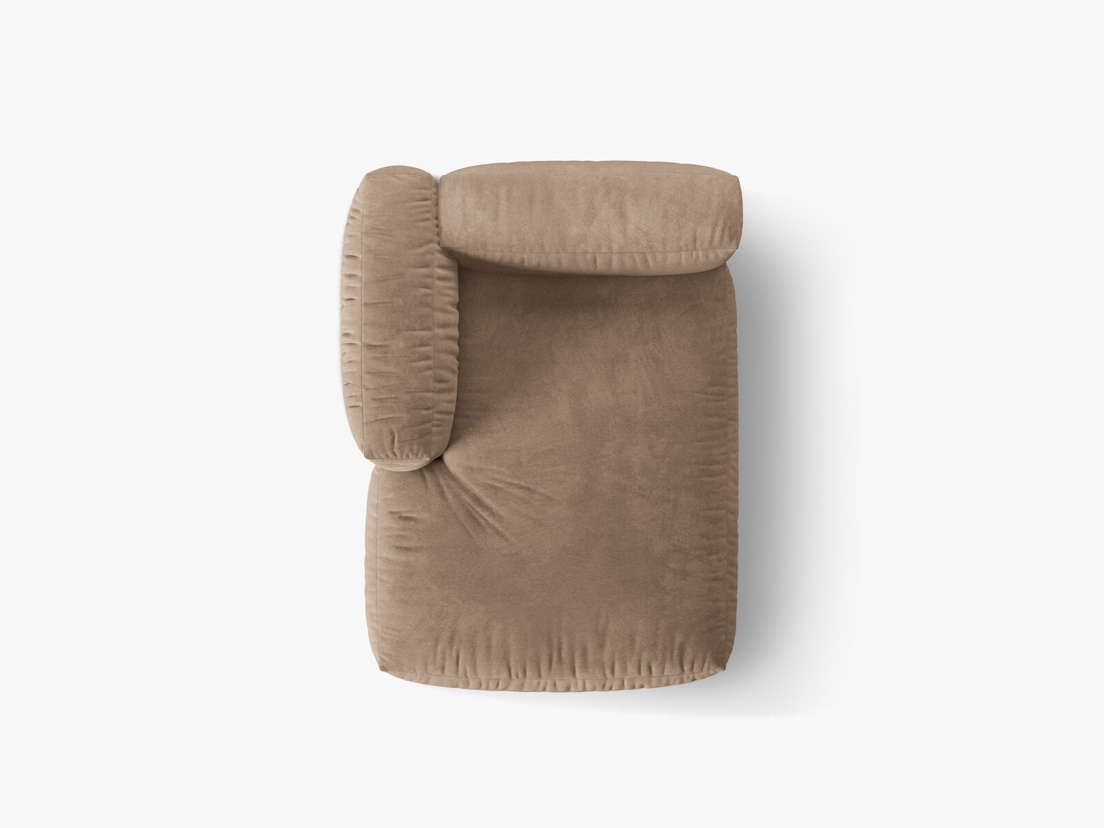 Micadoni Recamiere Martina 1-Sitzer Links Samt Vogue Dunkelbeige