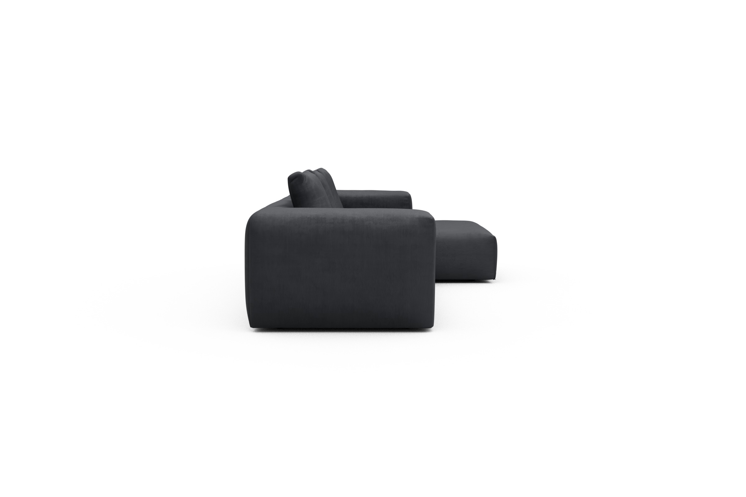 Ecksofa Fred Chaiselongue rechts mit 2,5-Sitzer Cordufine-Slate-Grey