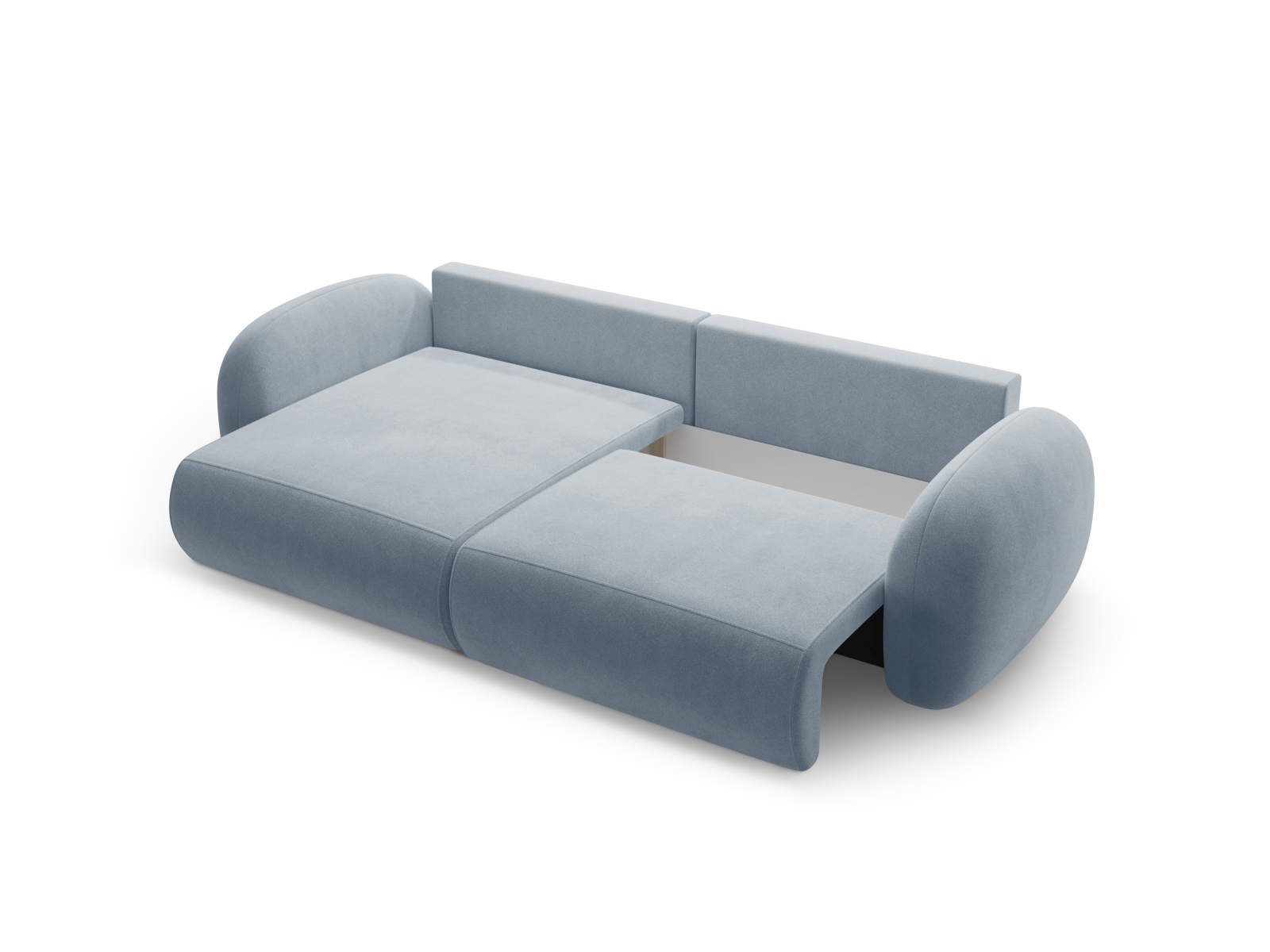 Cosmopolitan Design Wendbares Ecksofa Tonale 4-Sitzer mit Schlaffunktion und Bettkasten Samt Magic Velvet Blaugrau