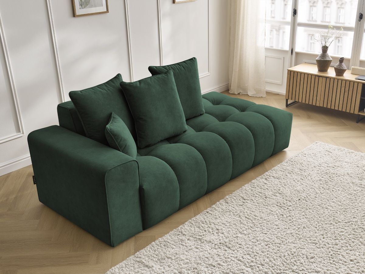 Bobochic Mont-blanc Sofa 4-Sitzer Samt Grün Armlehne links