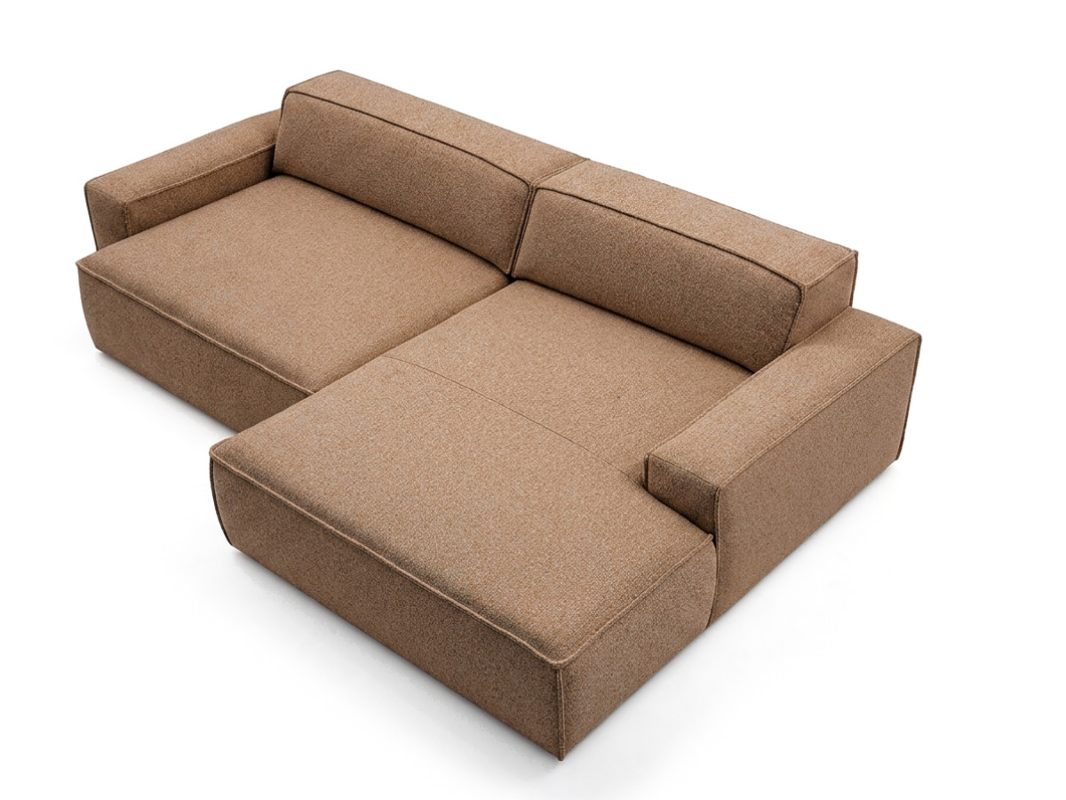 Bobochic Abel Ecksofa mit Schlaffunktion Melange-Stoff Orange Ecke rechts