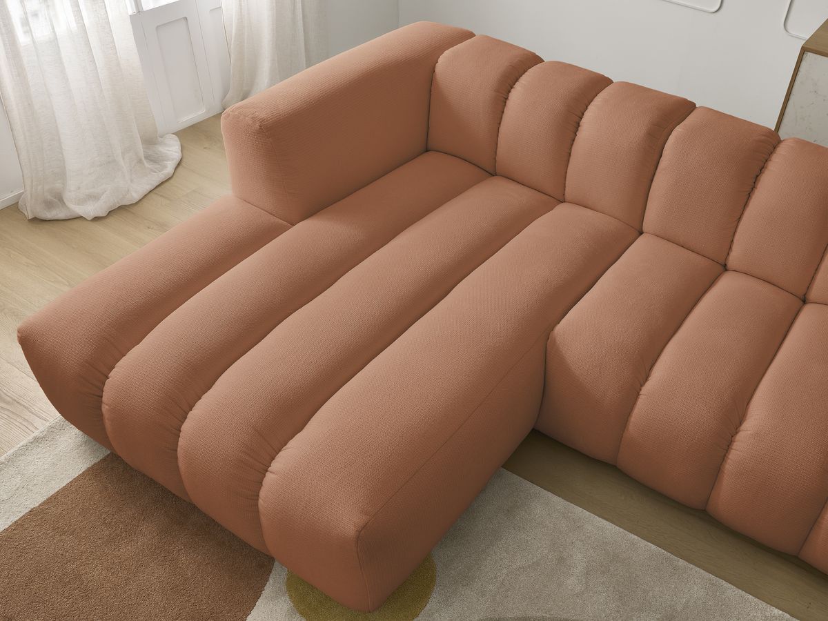 Bobochic Talia Ecksofa Melange-Stoff Orange Ecke links