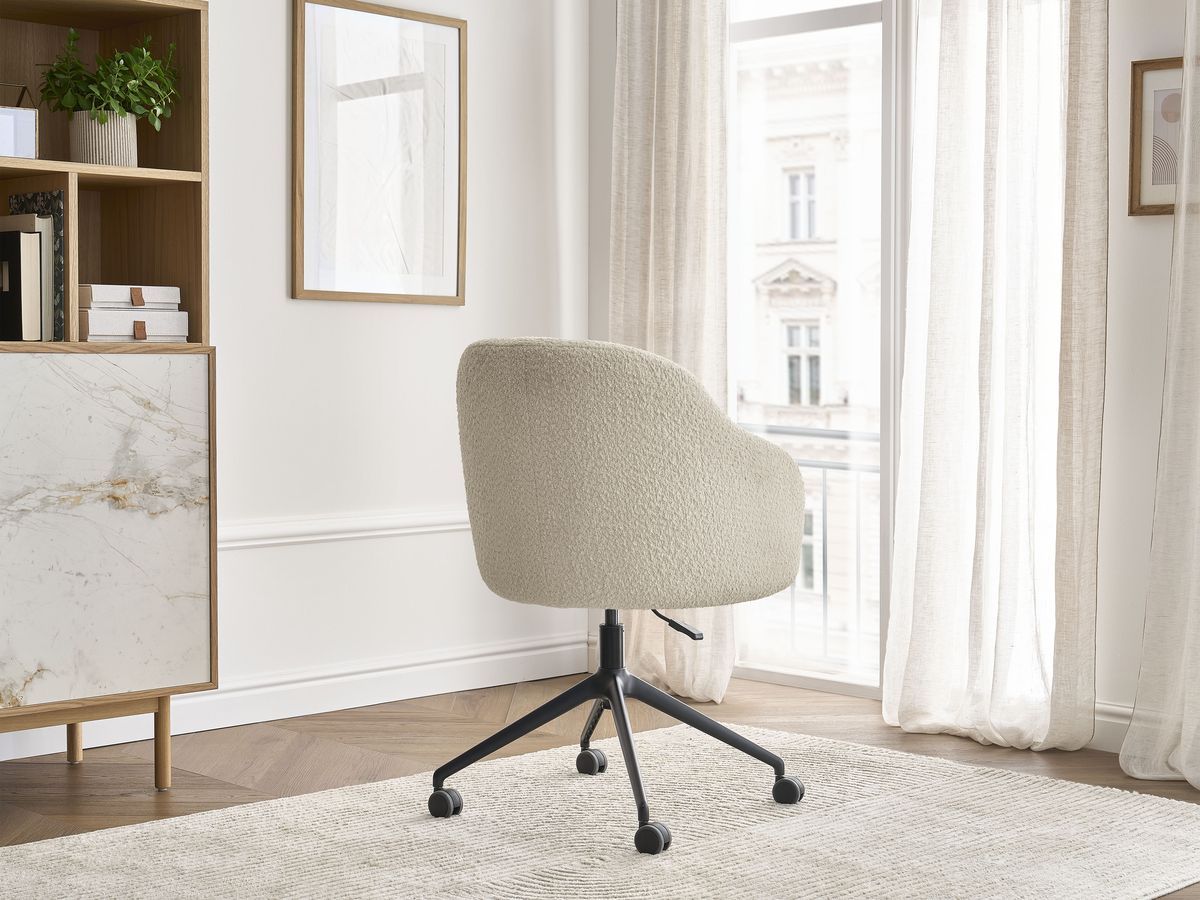 Bobochic Sophie Bürostuhl Bouclé-Stoff Beige