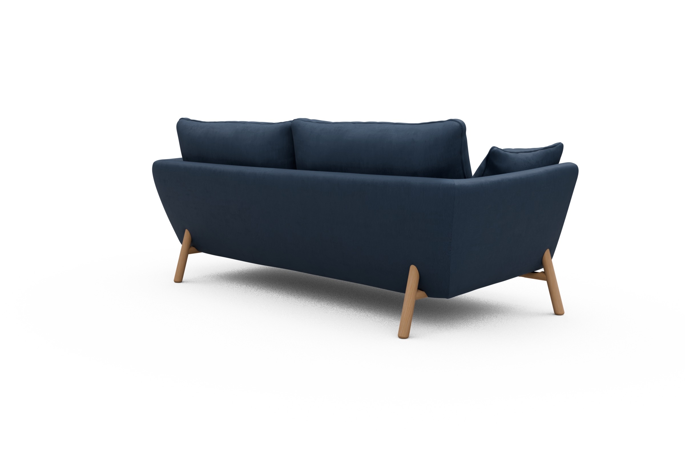 Sofa Emil 3-Sitzer Beinfarbe Eiche Natur Cordufine-Royal-Blue