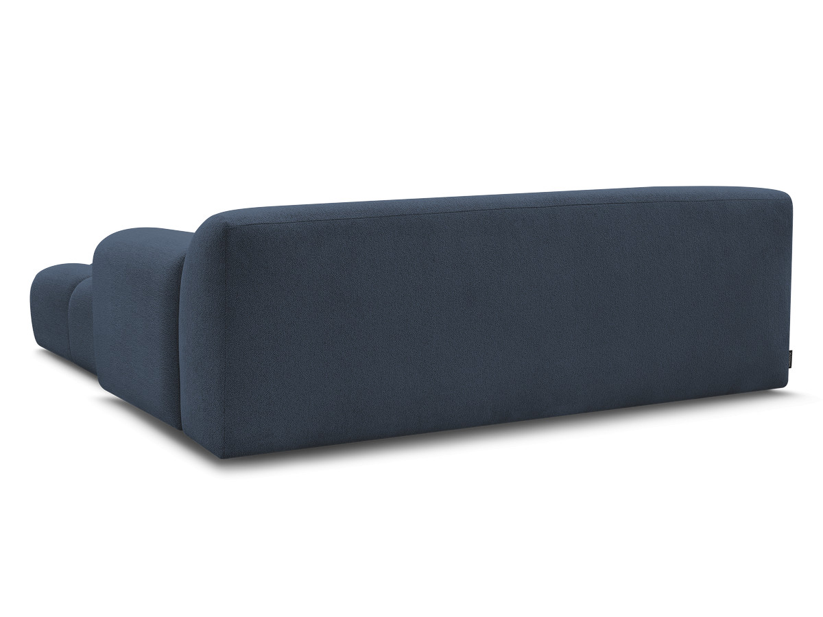 Bobochic Melisse Sofa 3-Sitzer mit Pouf Melange-Stoff Blau