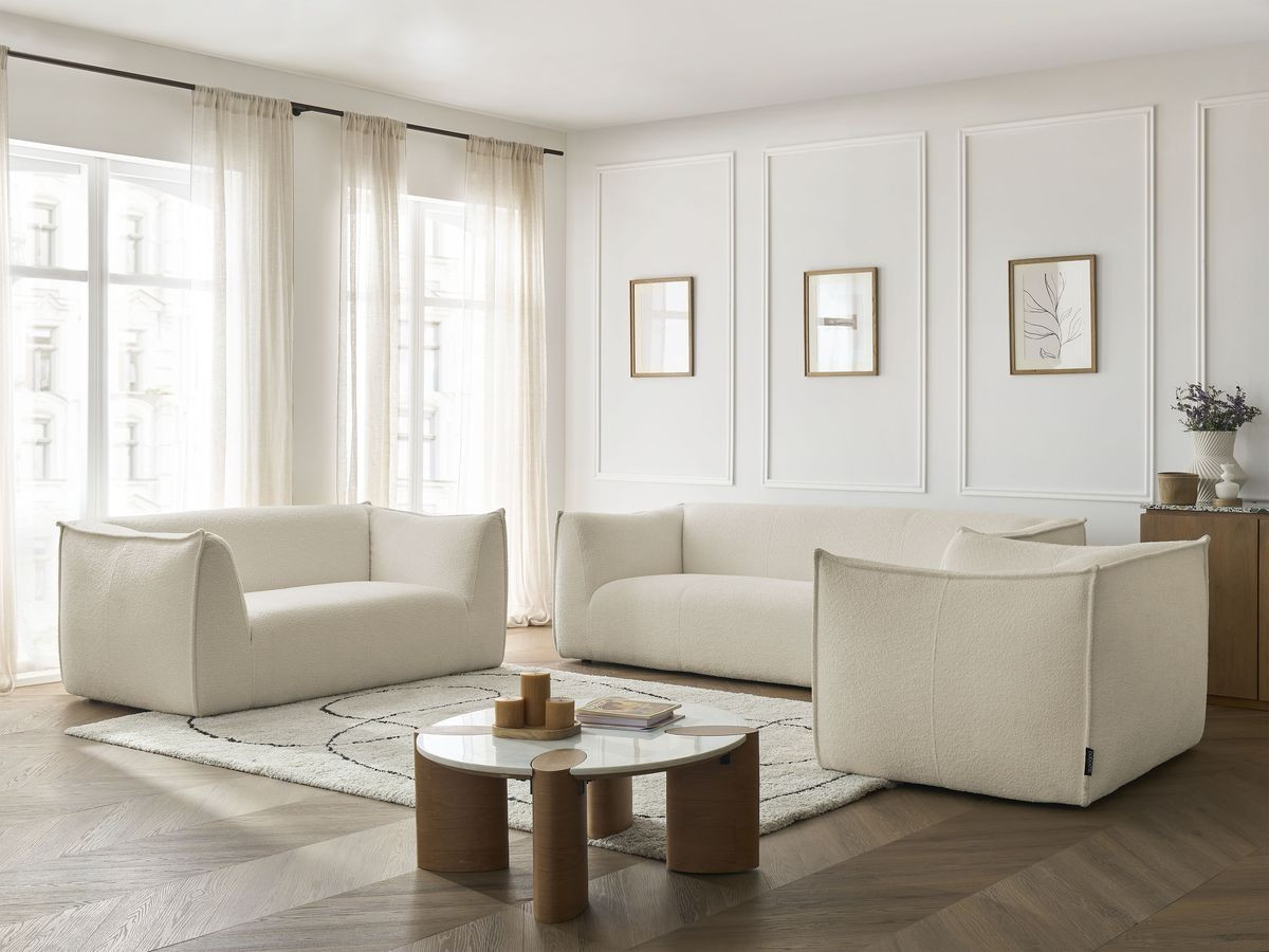 Bobochic Giorgia Sofa 5-Sitzer 534 × 100 cm Bouclé-Stoff Beige