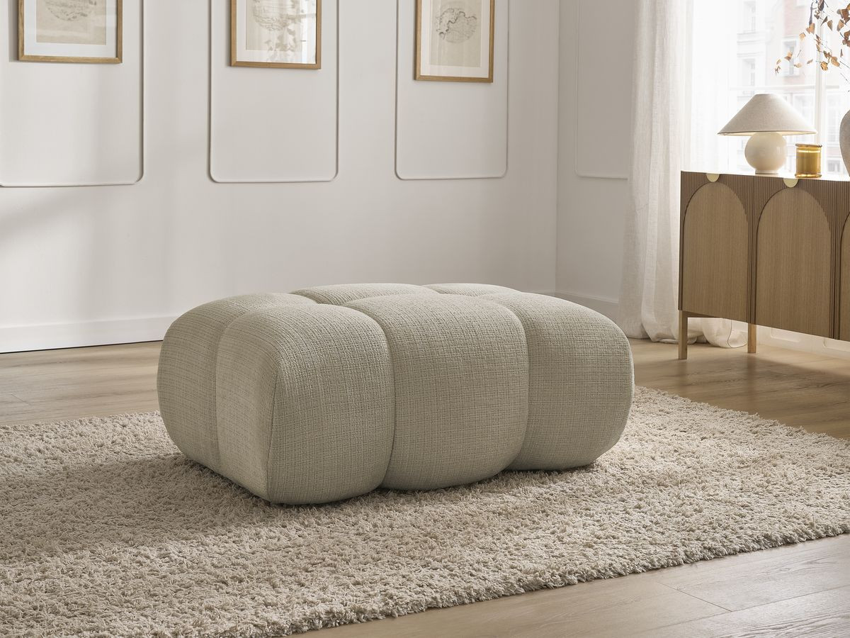 Bobochic Ivane Pouf Strukturstoff Beige