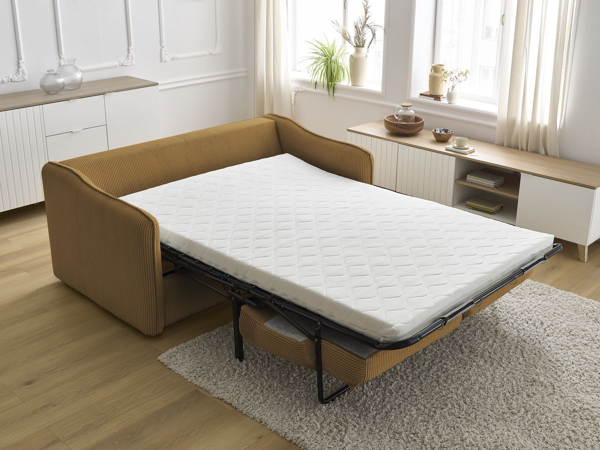 Bobochic Lenny Schlafsofa 3-Sitzer Cordsamt Gelb