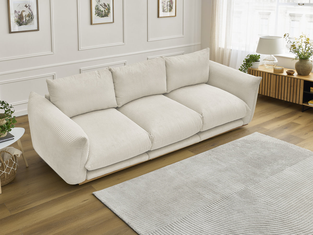 Bobochic Ernest Sofa 3-Sitzer 266 × 106 cm Cordsamt Beige