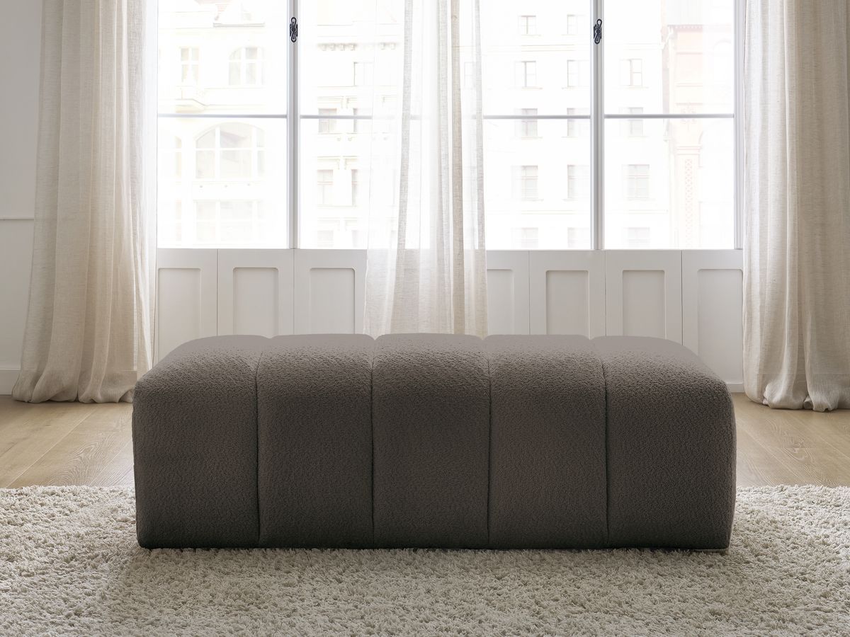 Bobochic Annecy Pouf Bouclé-Stoff Braun