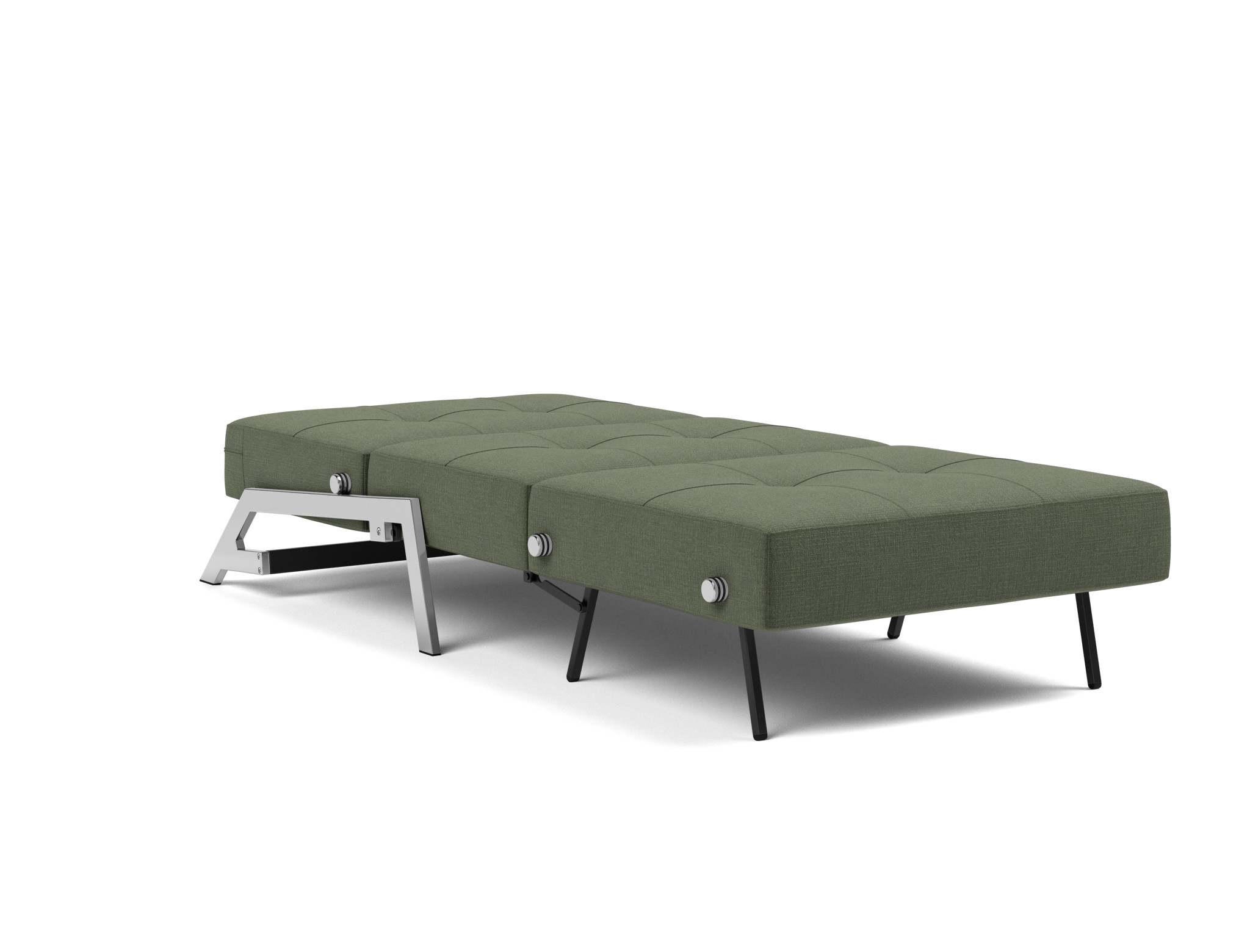 Schlafsessel Cubed 90 Chenille Esina 413-Olive-Green Beine Chrom