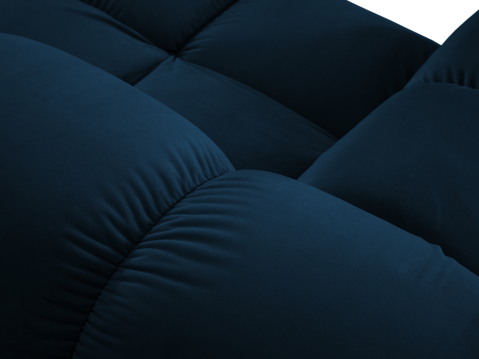 Micadoni Modulares Panorama Ecksofa Bellis 7-Sitzer Rechts Samt Bluvel Königsblau