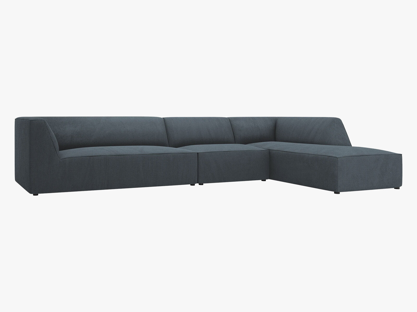Micadoni Ecksofa Ruby 5-Sitzer Rechts Kord Scala Blau