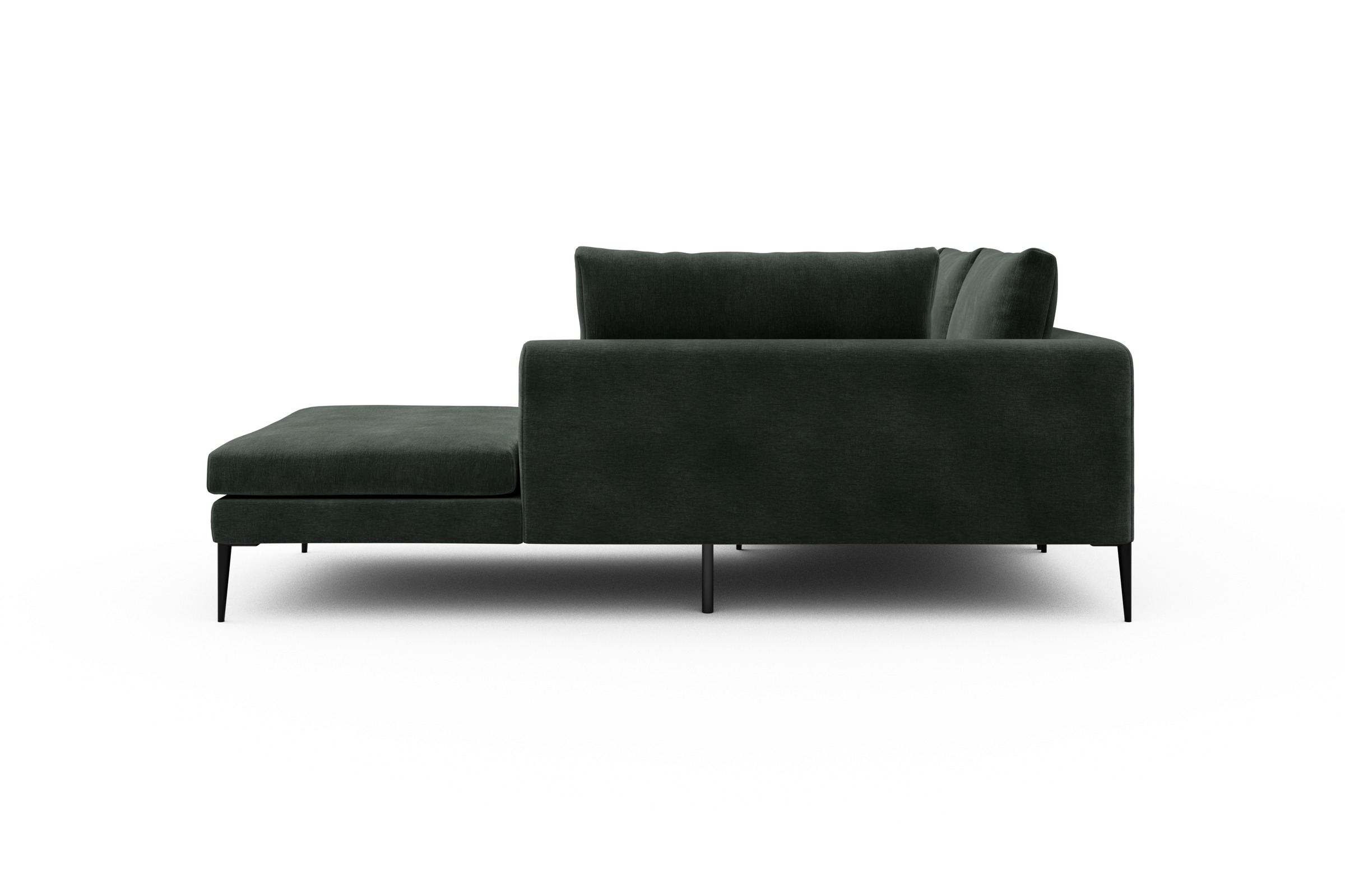 Ecksofa Paul Relax-Ecke rechts mit 2-Sitzer Smooth-Laurel-Green