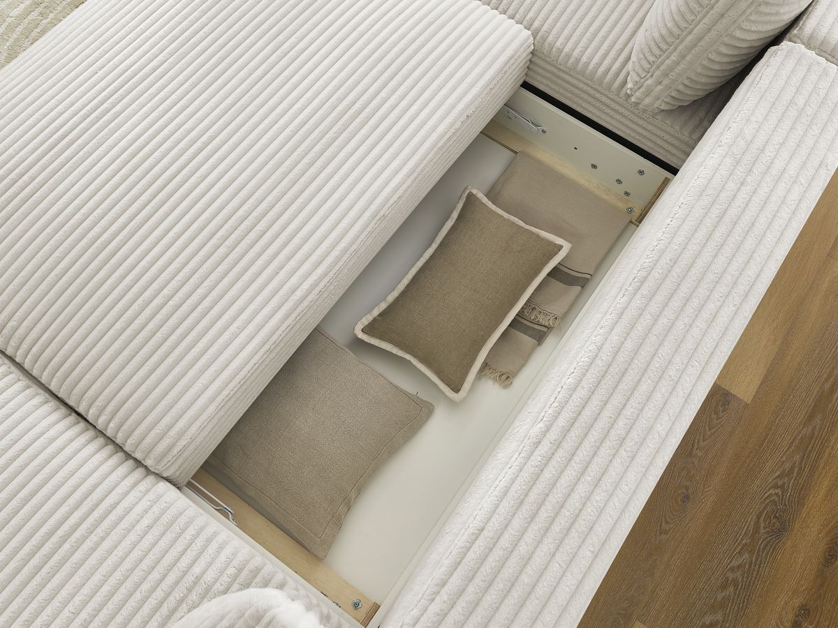 Bobochic Lucien Wohnlandschaft Breitcord weich Beige Ecke rechts
