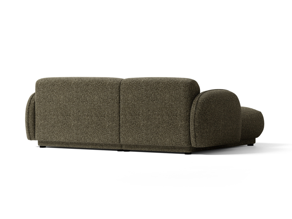 Cosmopolitan Design Ecksofa Bilbao 3-Sitzer kleine Version Boucle Miles Amazonasgrün Links