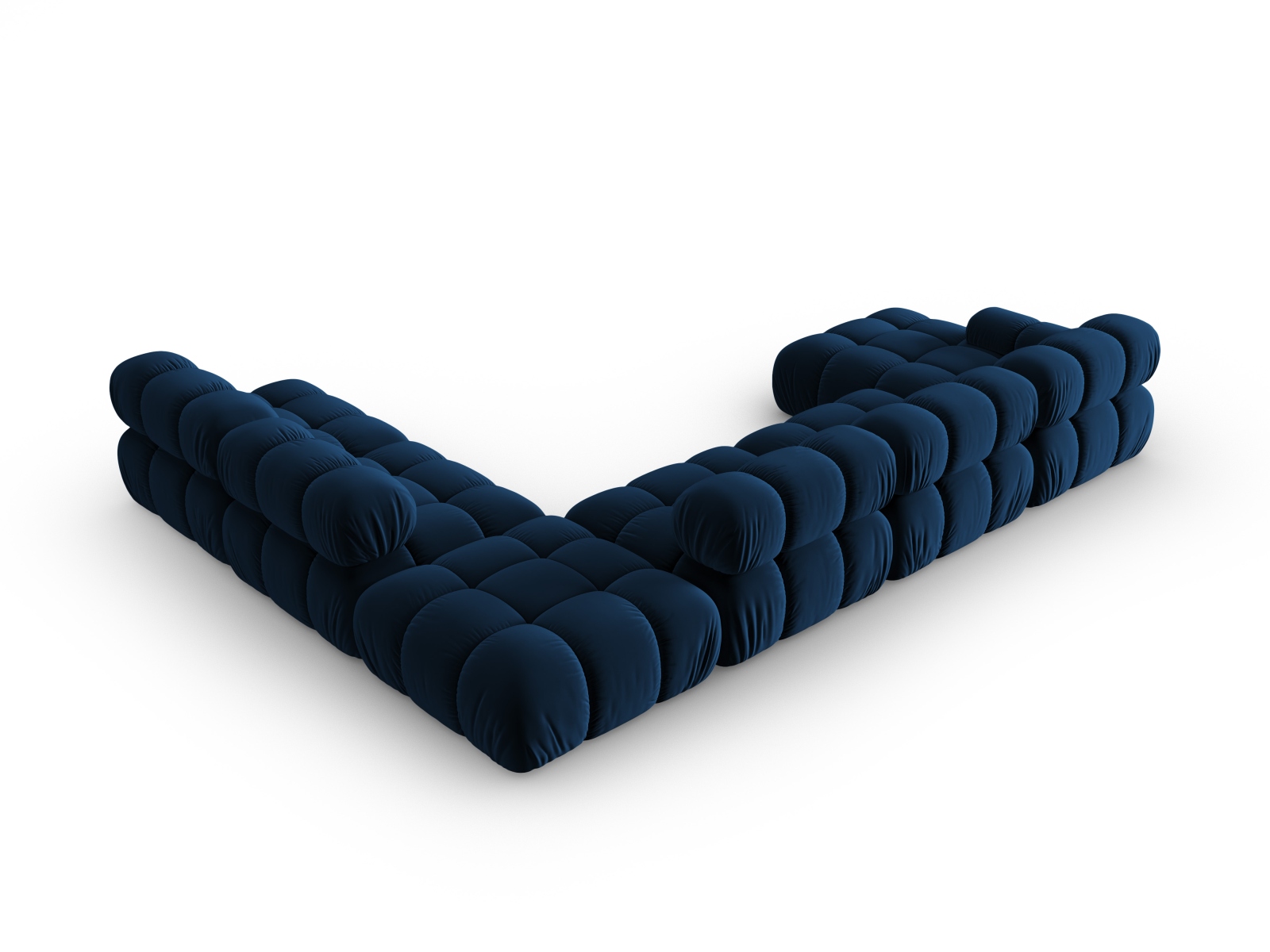 Micadoni Modulares Panorama Ecksofa Bellis 7-Sitzer Rechts Samt Bluvel Königsblau