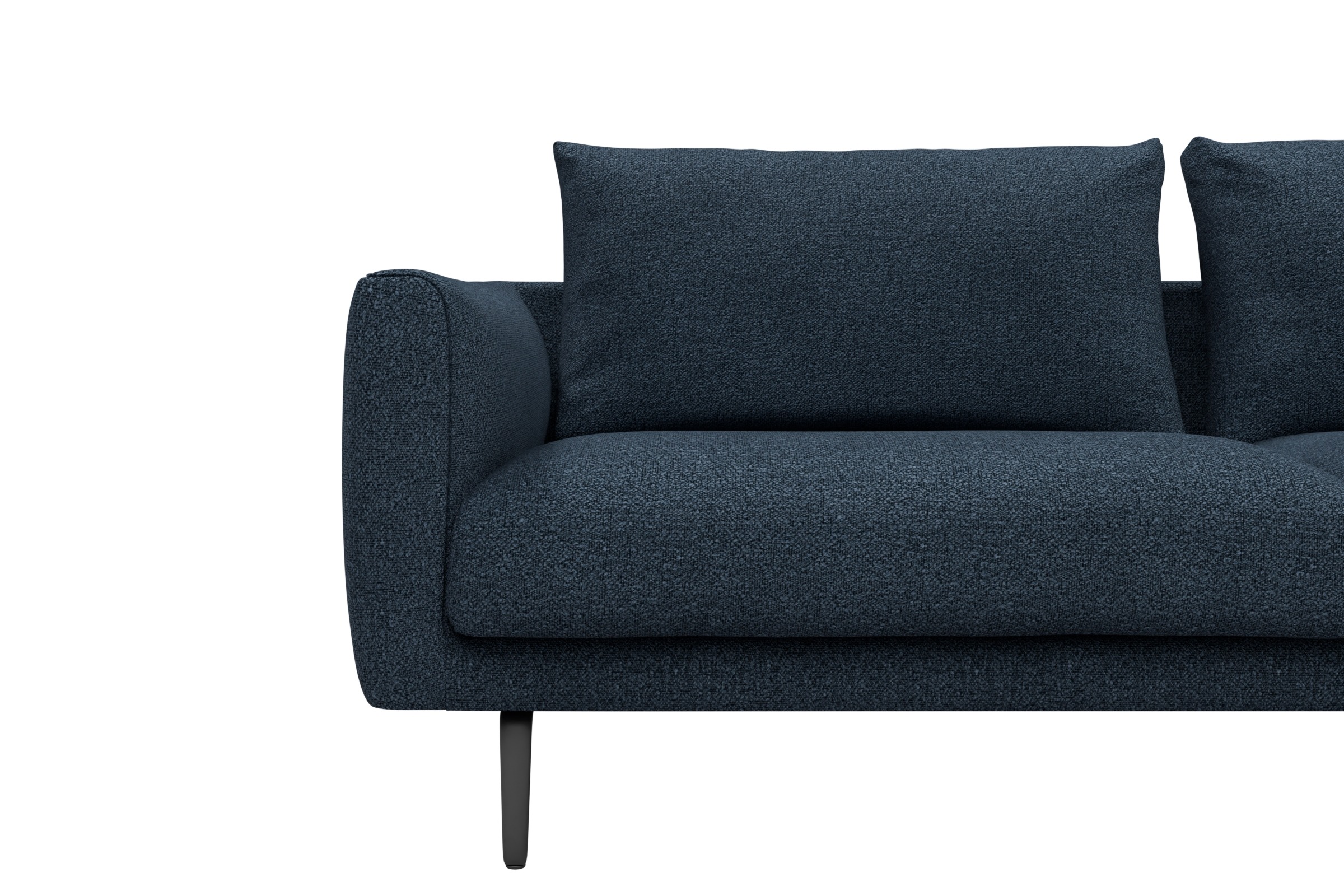 Ecksofa Karl Relax-Ecke rechts mit 2,5-Sitzer Boucle-Blue