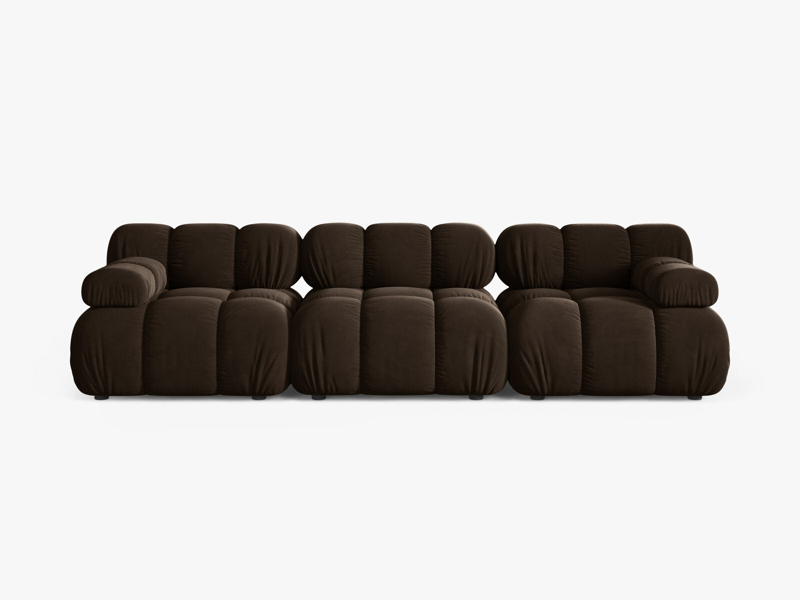 Micadoni Modulares Sofa Bellis 3-Sitzer Samt Bluvel Dunkelbraun