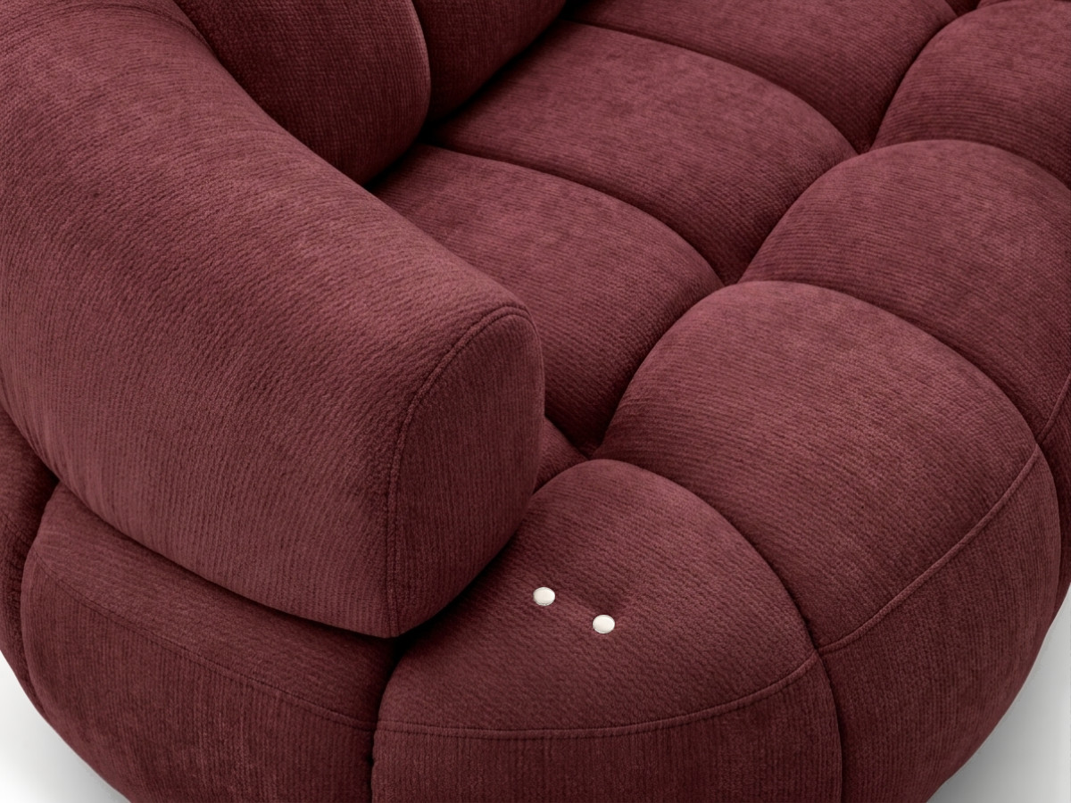 Bobochic Lovely Ecksofa mit Schlaffunktion Stoff Rot Ecke rechts