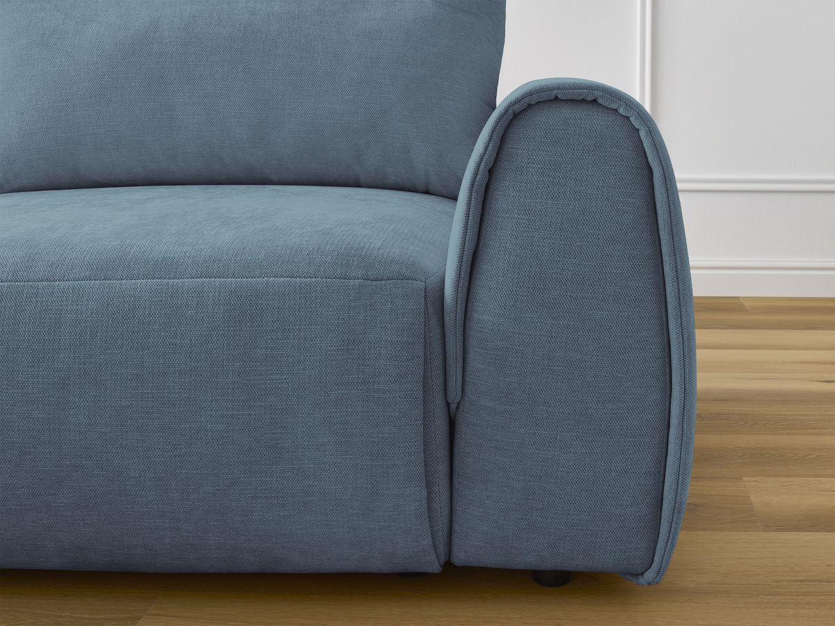 Bobochic Aden Ecksofa 246 × 152 cm Stoff Hellblau Ecke links