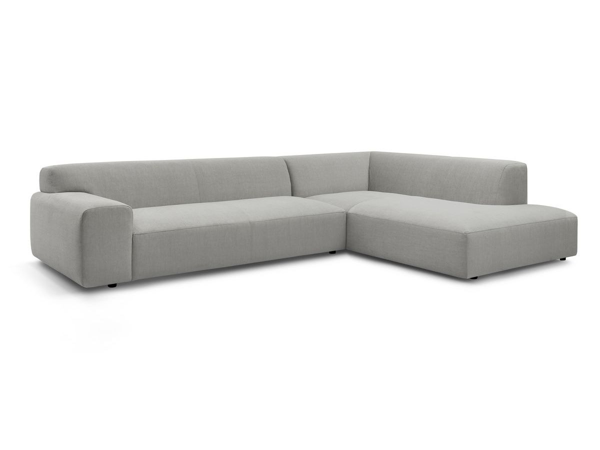 Bobochic Lavena Ecksofa 312 × 220 cm Samt Hellgrau Ecke rechts