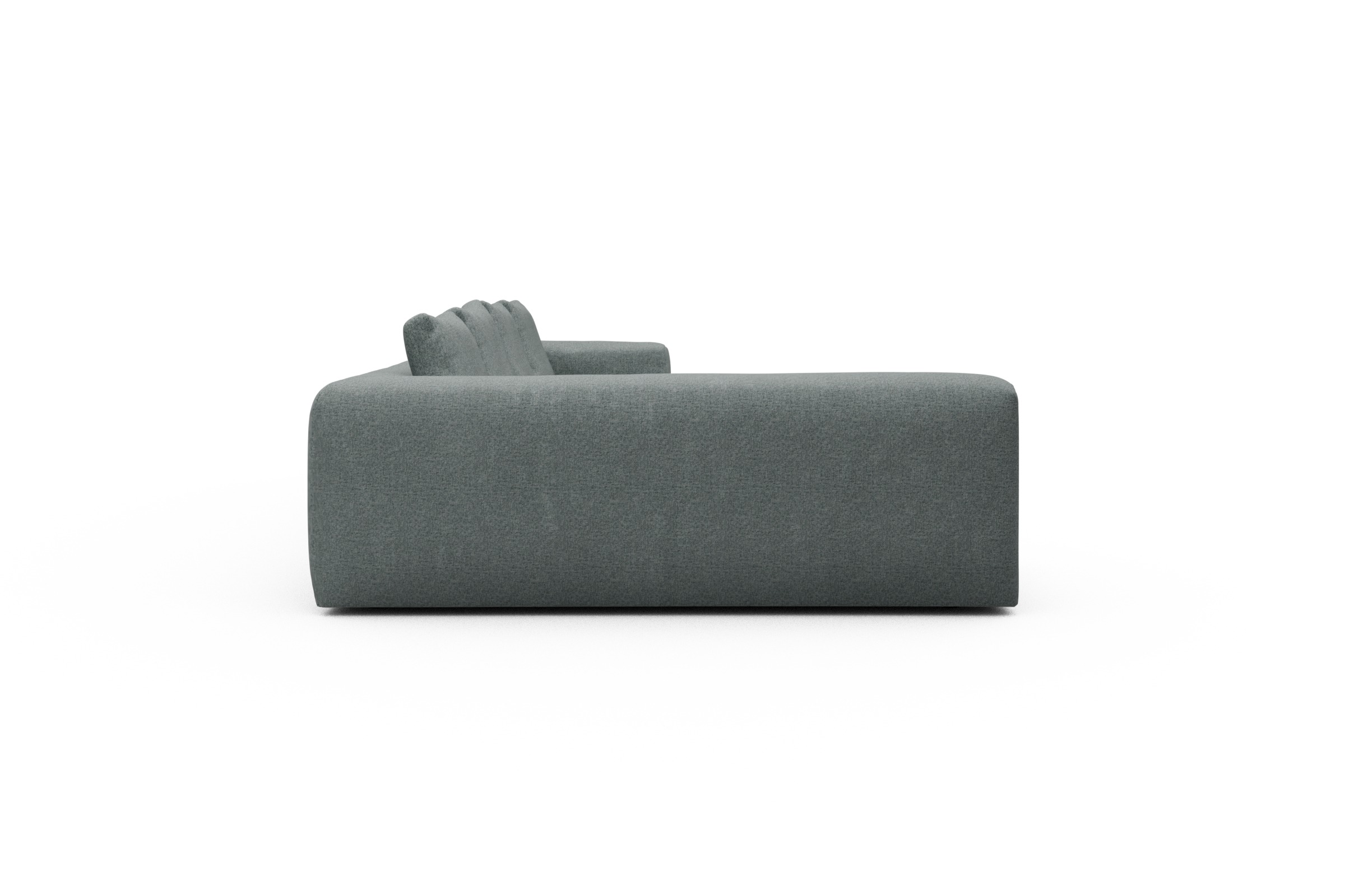 Wohnlandschaft Fred Chaiselongue rechts mit 2-Sitzer und lange Armlehne links Casone-Light-Mixed-Green