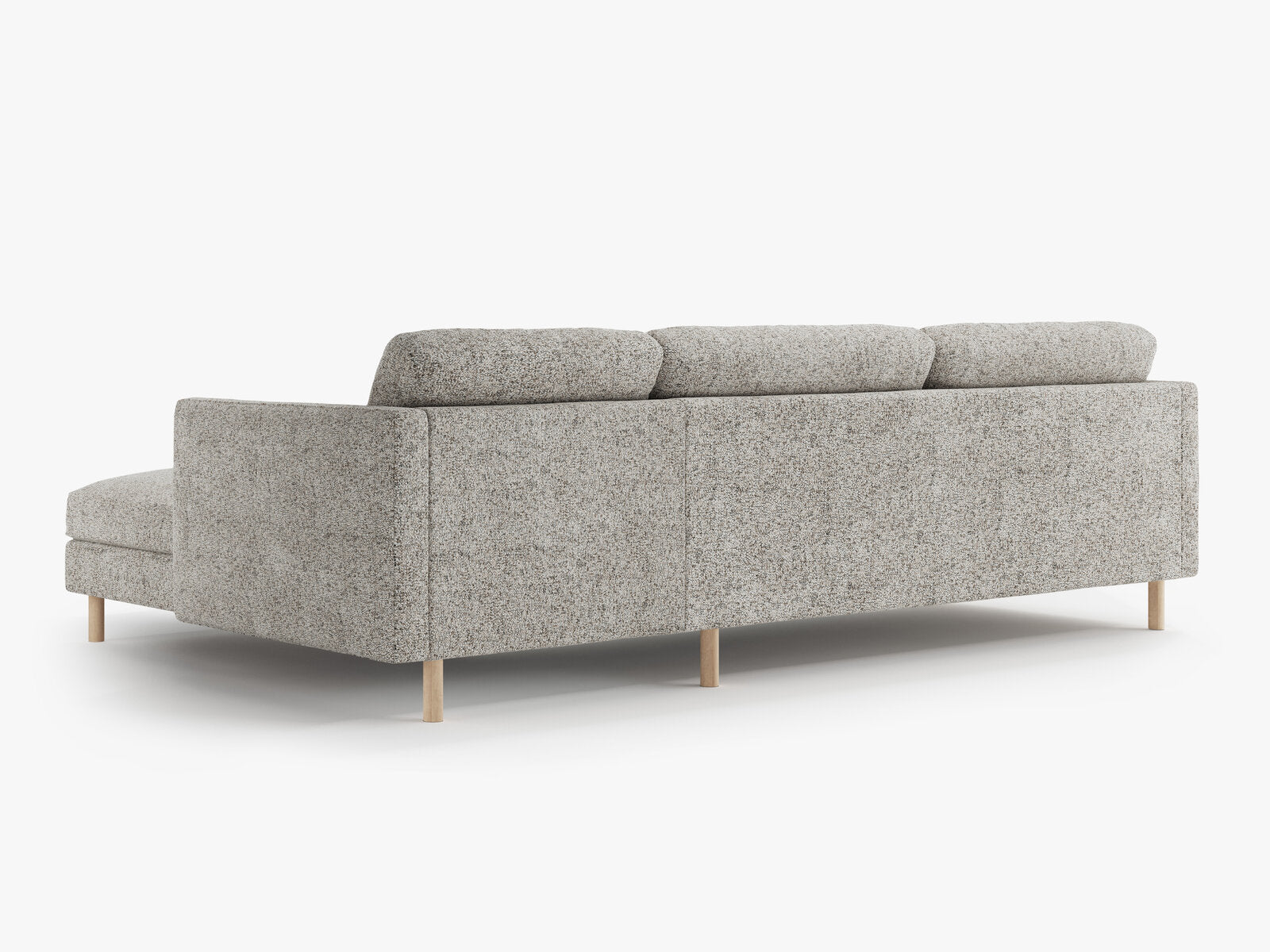 Micadoni Ecksofa Eden 4-Sitzer Rechts Strukturierter Stoff Beige Melange