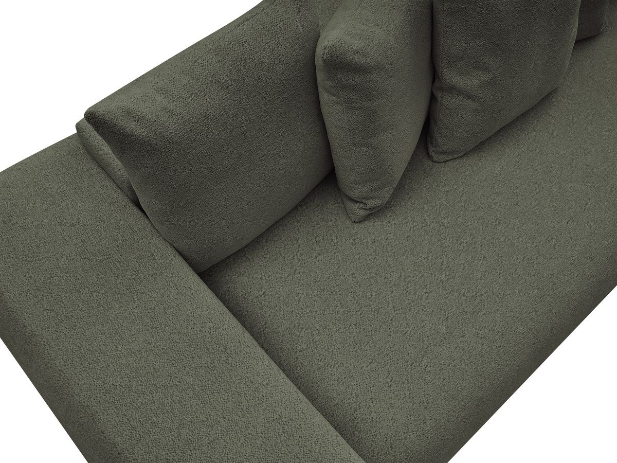 Bobochic Voltaire Schlafsofa 4-Sitzer mit Bettkasten und Pouf Melange-Stoff Grün