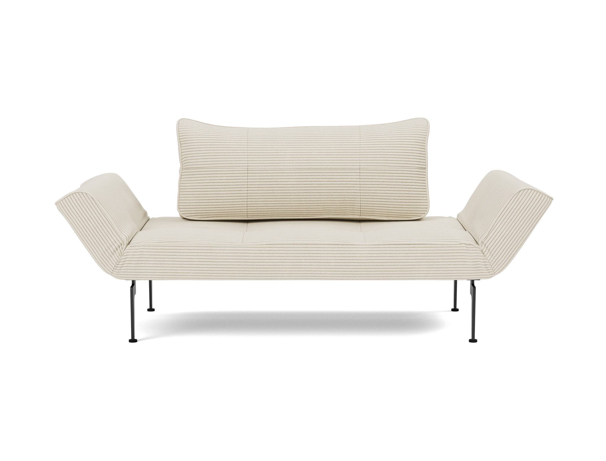 Tagesbett Zeal Kord Corduroy 594-Ivory Beine Laser schwarz