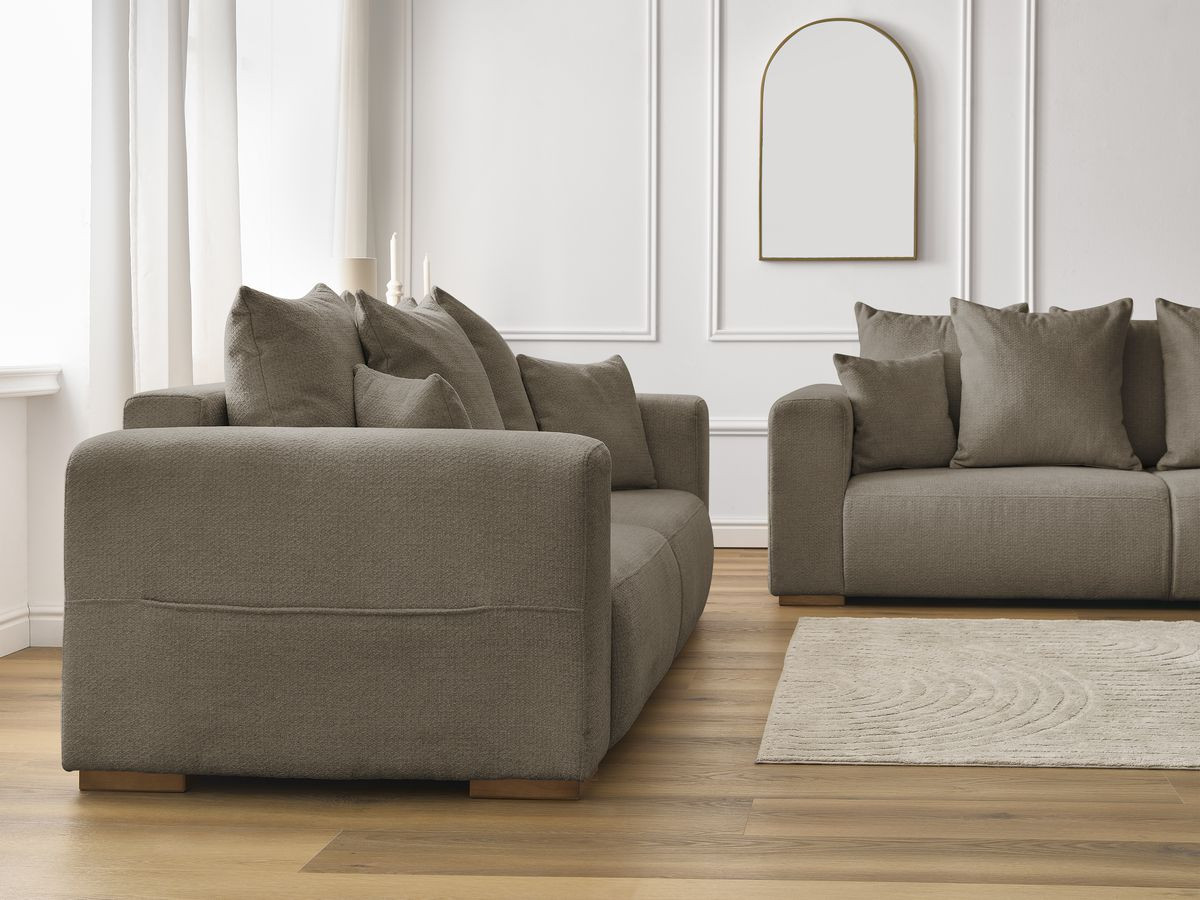 Bobochic Sidonie Sofa 5-Sitzer Melange-Stoff Taupe