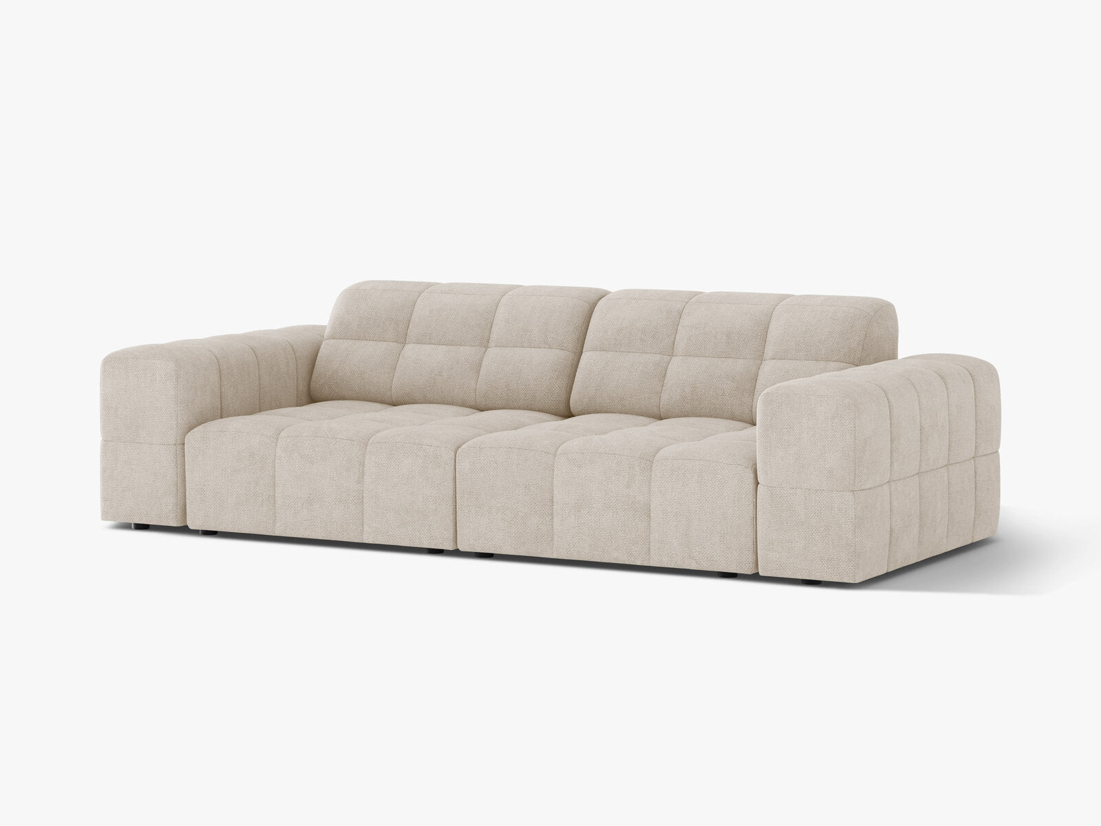 Micadoni Sofa Jennifer 3-Sitzer Chenille Eden Helles Beige