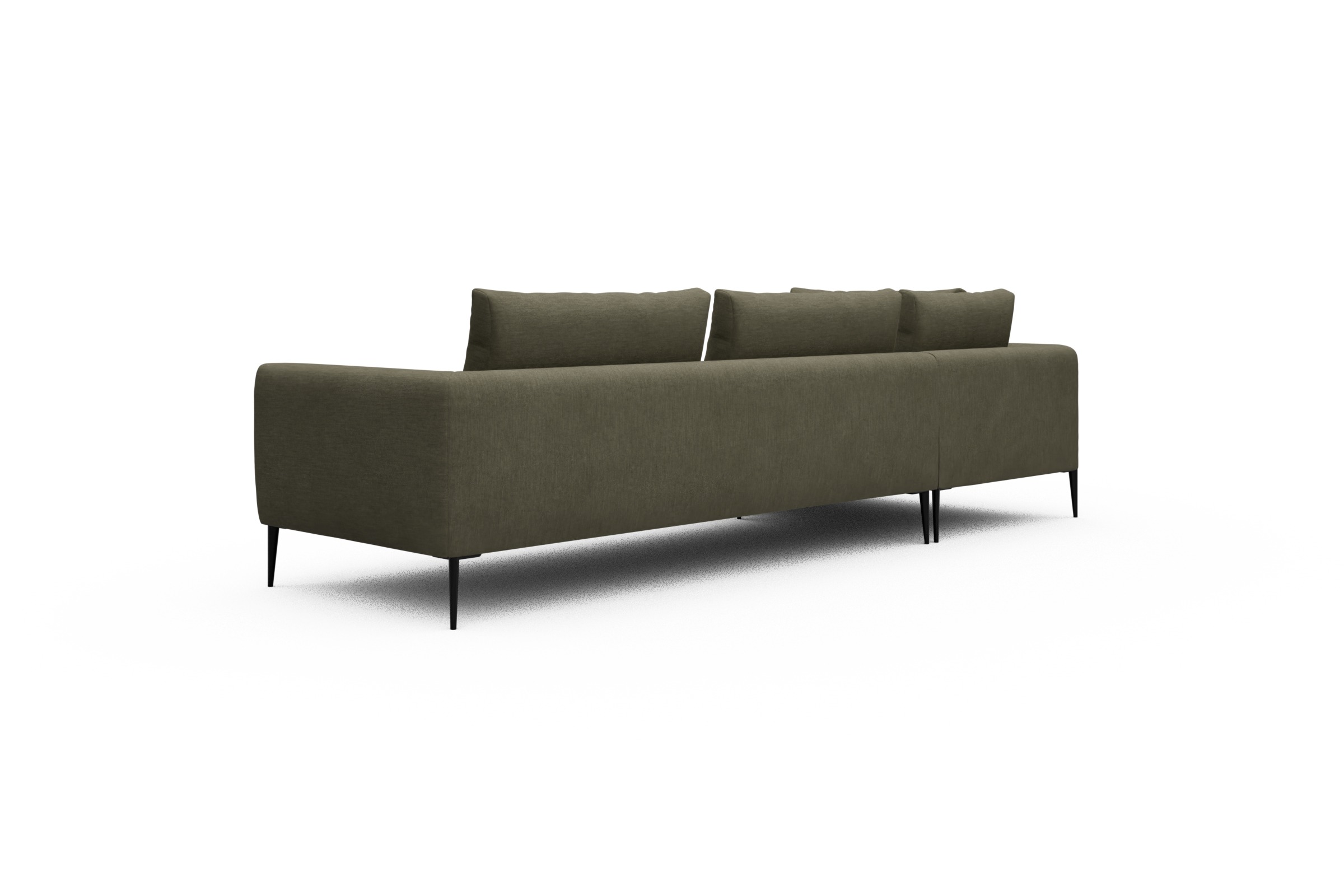 Ecksofa Paul Relax-Ecke rechts mit 3-Sitzer Vivus-Dusty-Olive