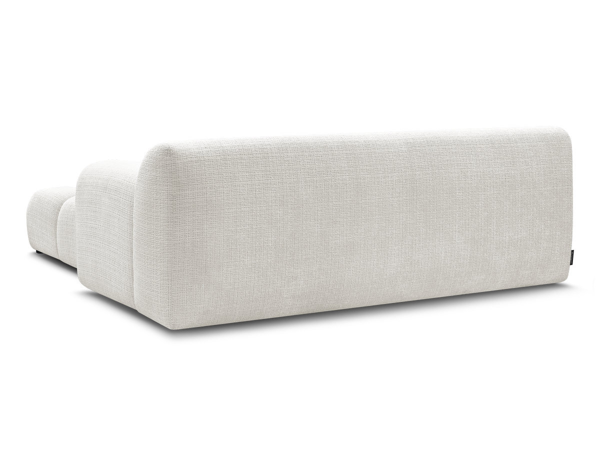 Bobochic Melisse Sofa 2-Sitzer mit Pouf Strukturstoff Weiß
