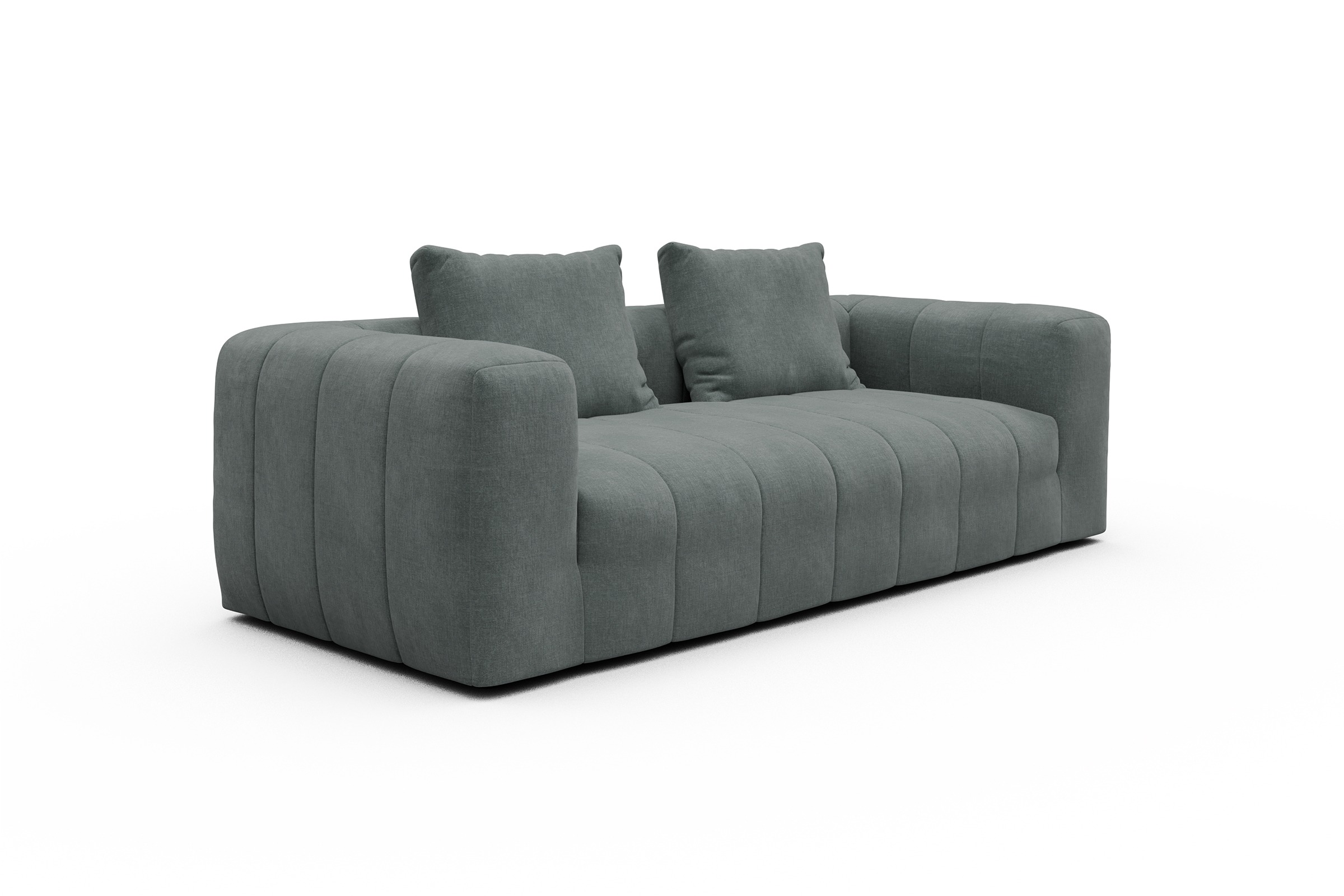 Sofa Hugo 3-Sitzer Smooth-Silver-Grey
