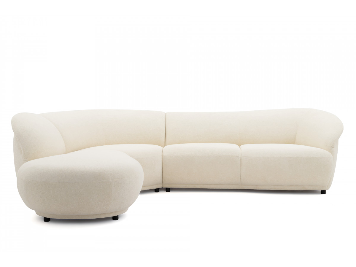 Bobochic Nora Ecksofa Chenille Weiß Ecke links