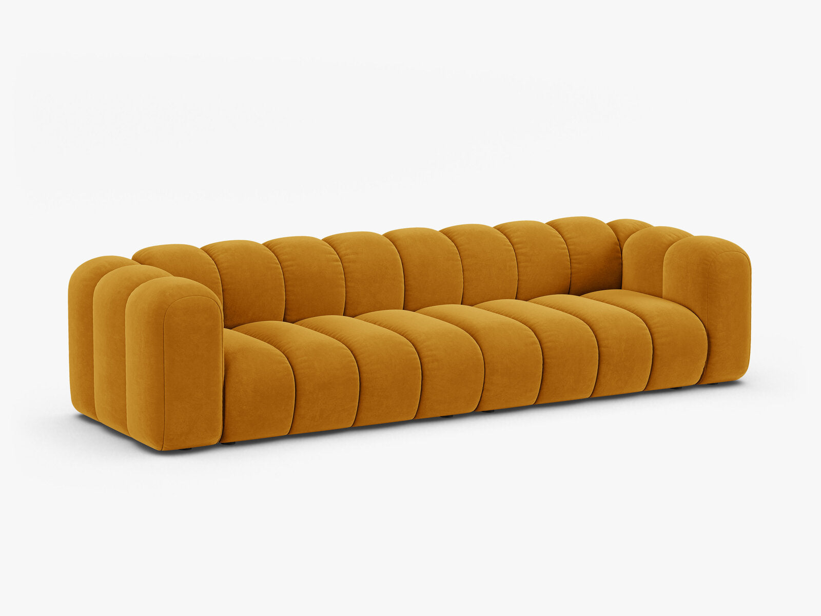 Micadoni Modulares Sofa Lupine 4-Sitzer Samt Salvador Gelb