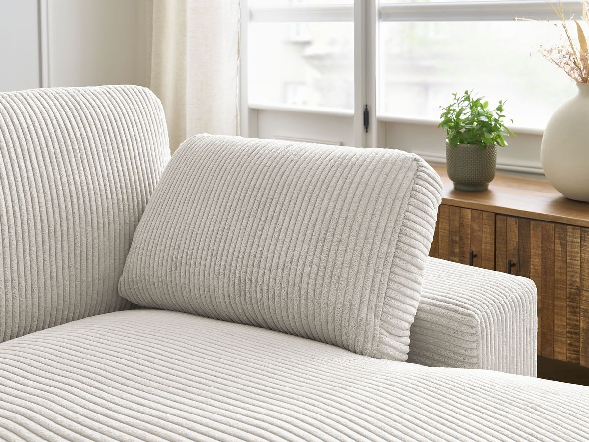Bobochic Belair Ecksofa 280 × 139 cm Cordsamt Beige