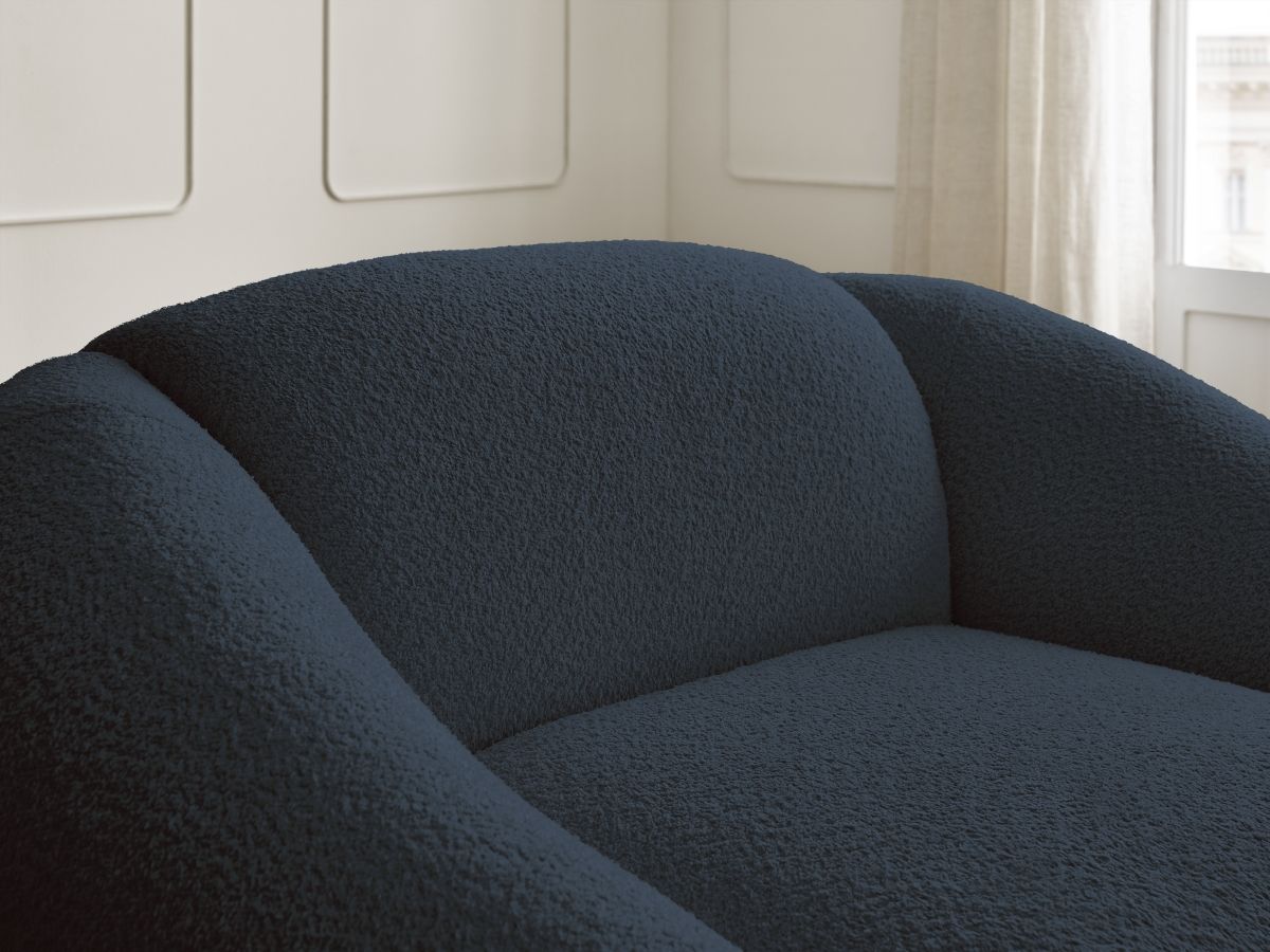 Bobochic Tina Sessel Bouclé-Stoff Dunkelblau