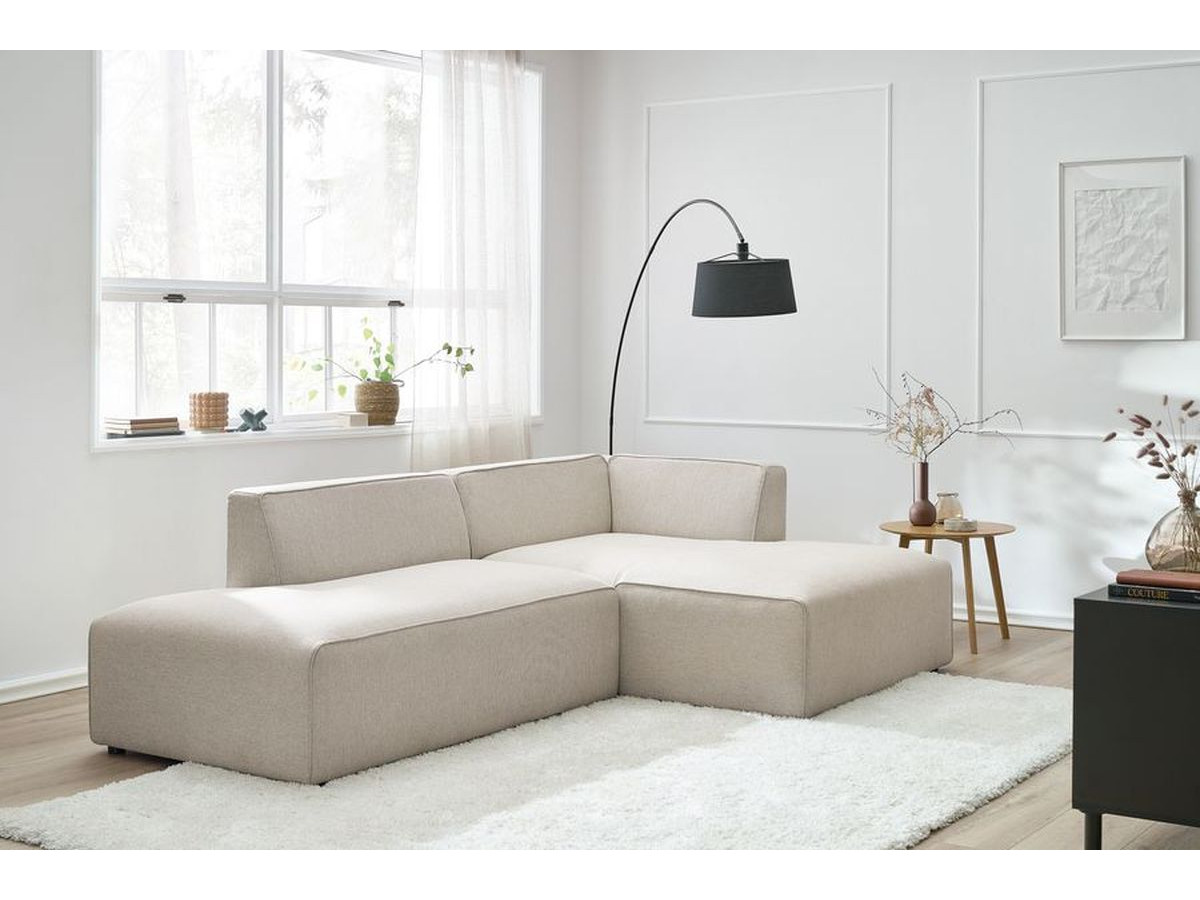 Bobochic Megeve Ecksofa Melange-Stoff Beige Ecke rechts