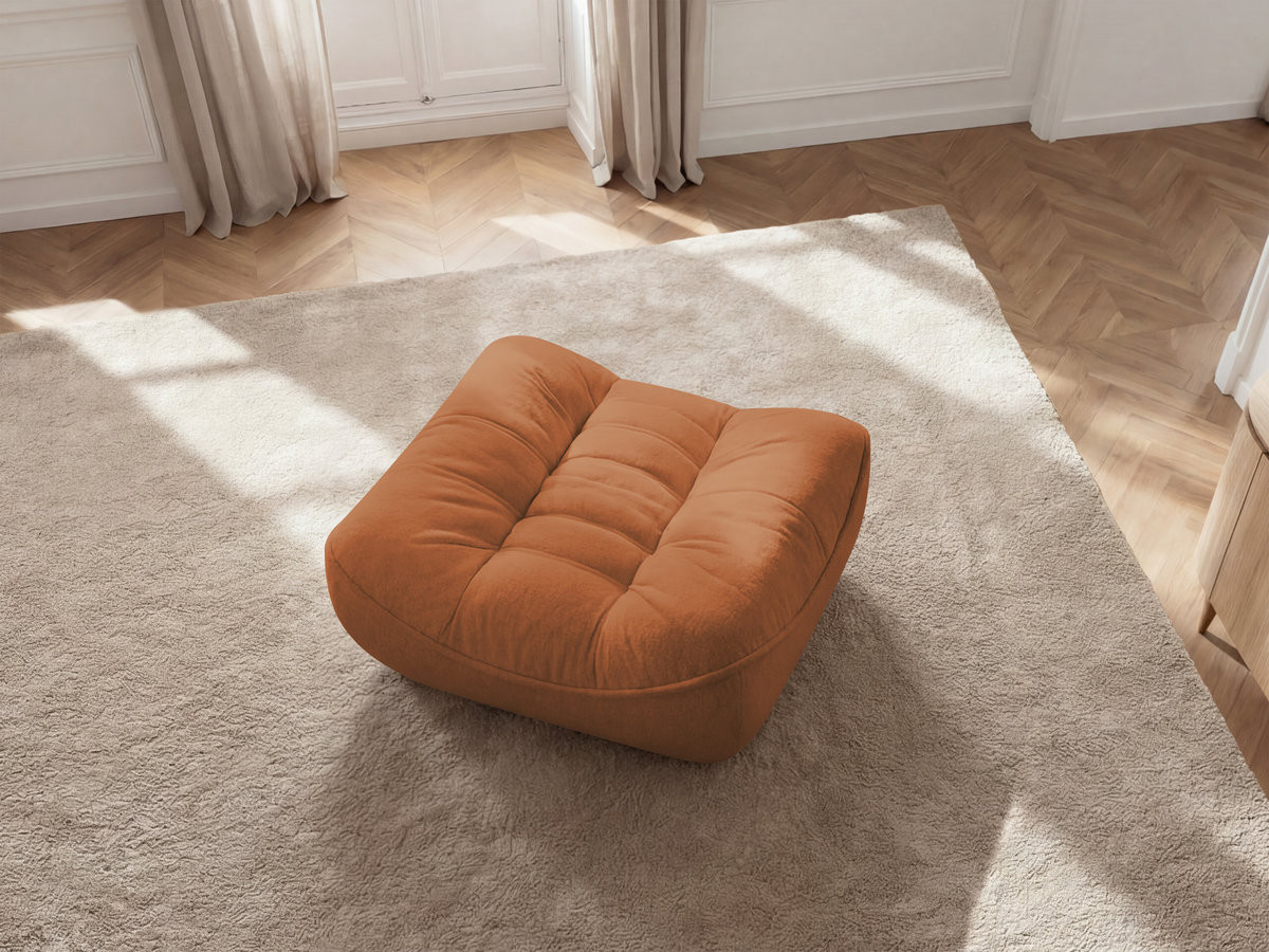 Bobochic Serena Pouf Melange-Stoff Orange