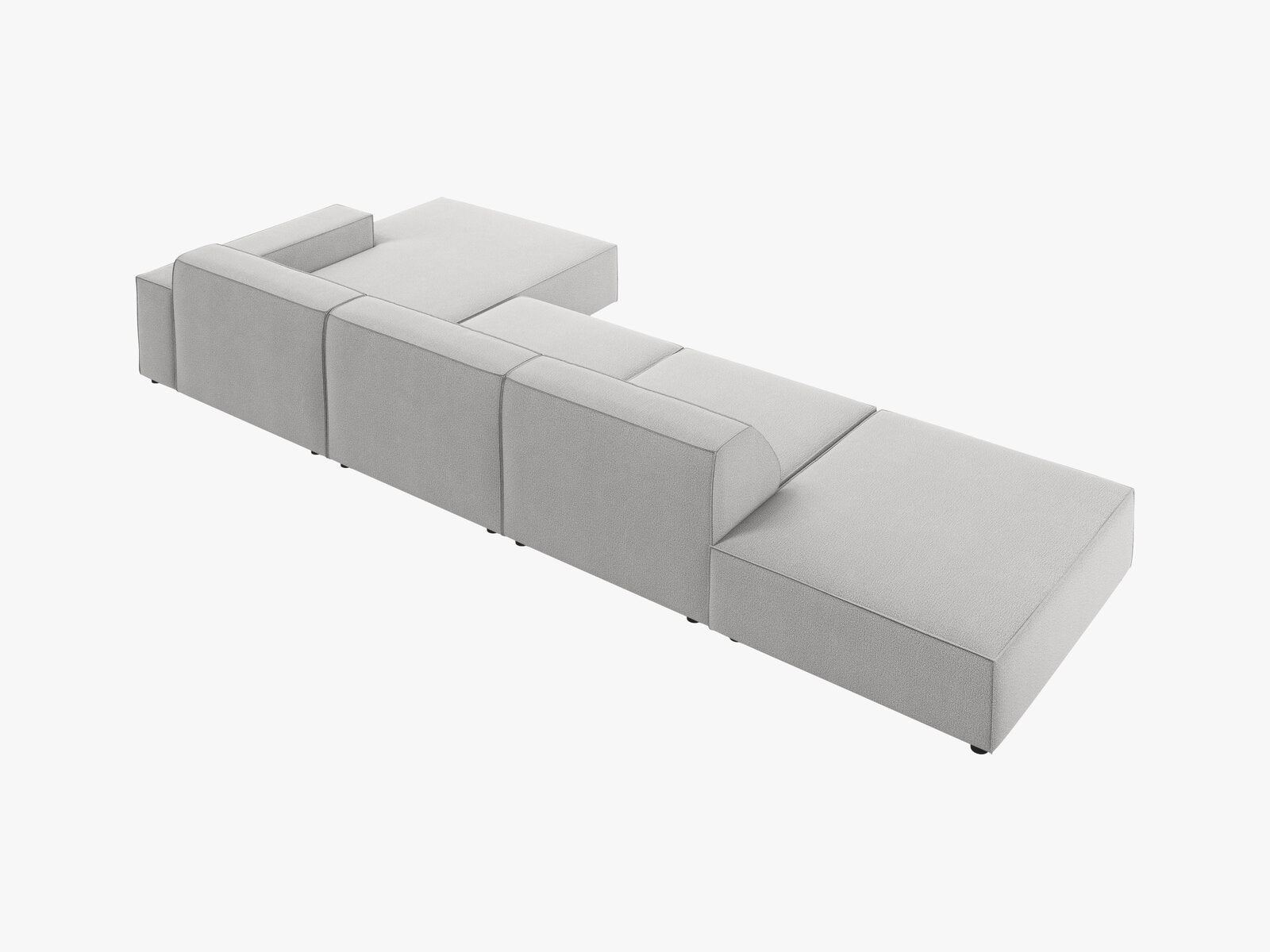 Micadoni Ecksofa Jodie 5-Sitzer Rechts Strukturierter Stoff Megan Hellgrau