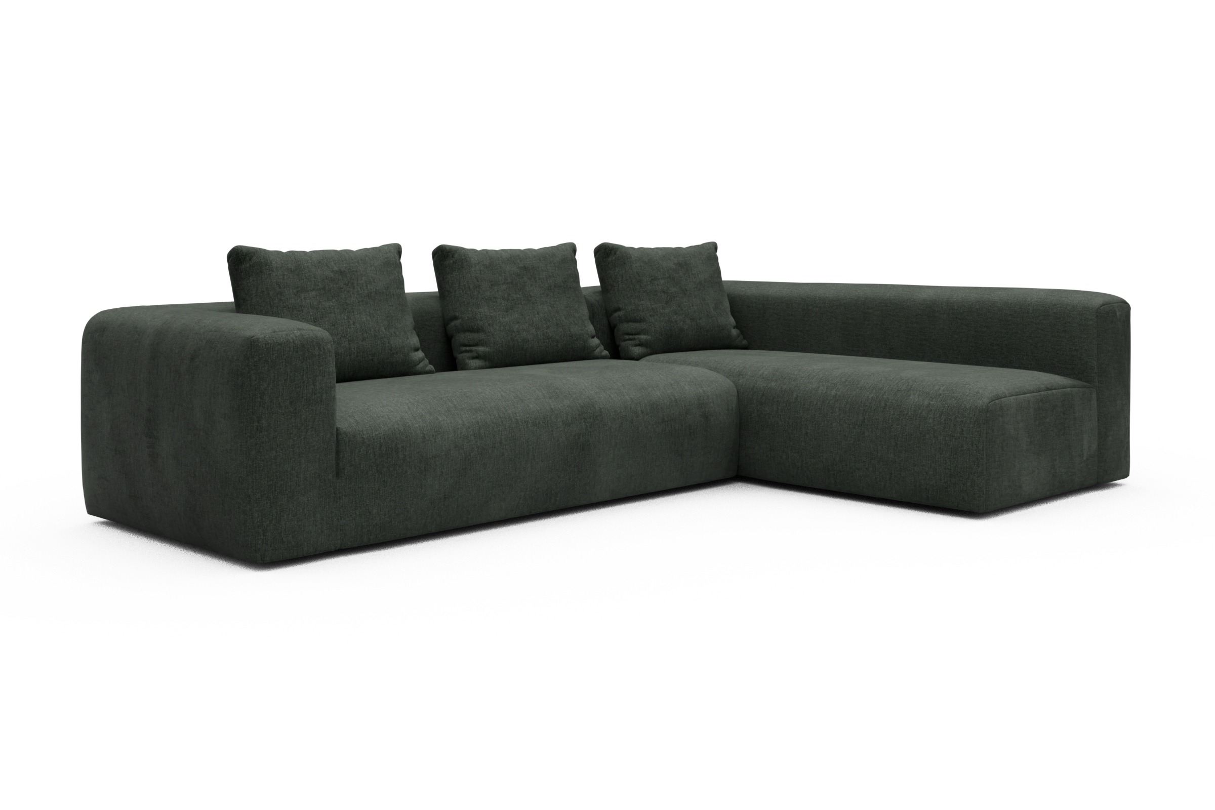 Ecksofa Fred 2x 2,5-Sitzer rechts offen Aivi-Pine-Green