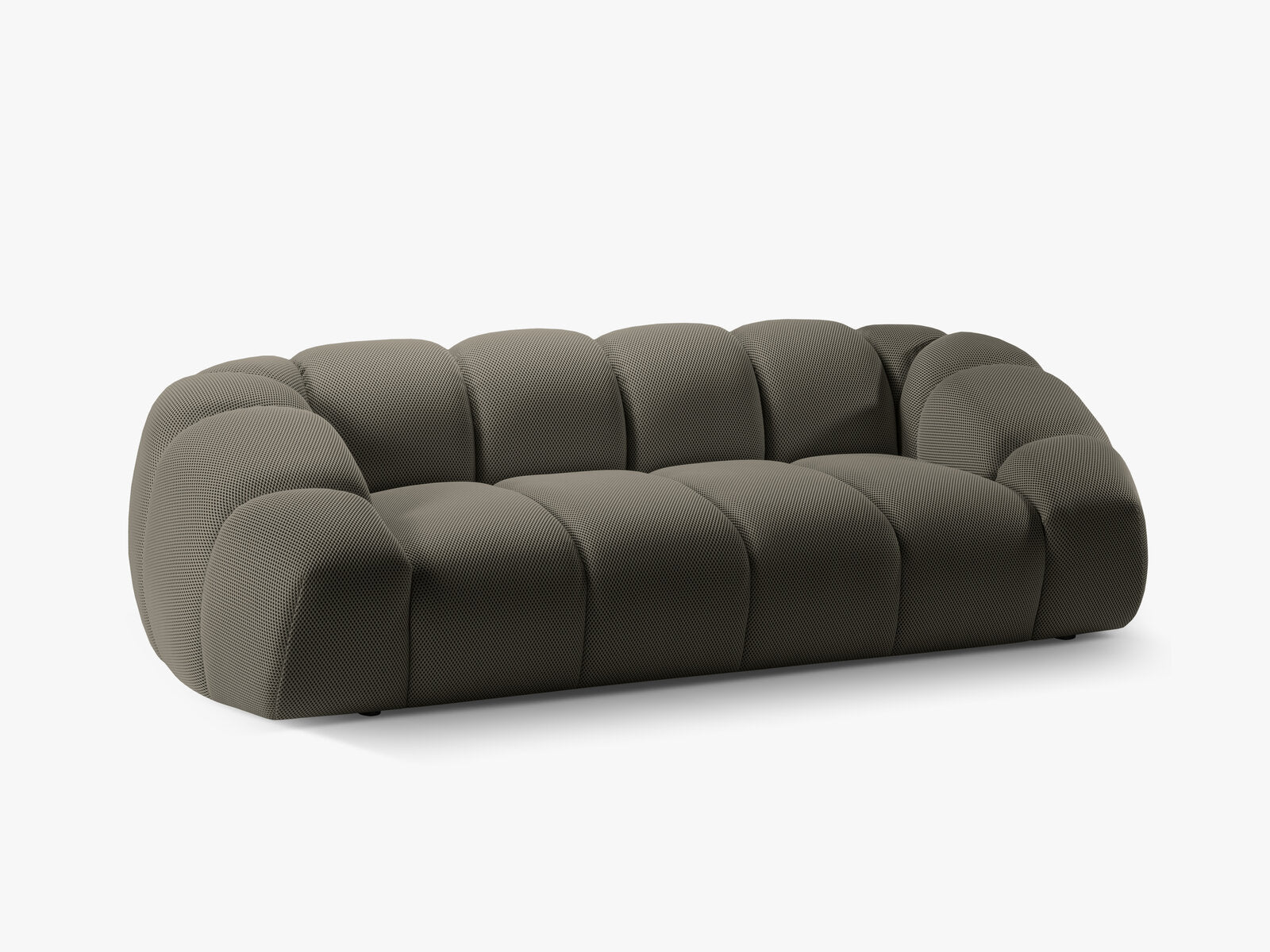 Micadoni Sofa Diana 3-Sitzer 3D-Stoff Stahl